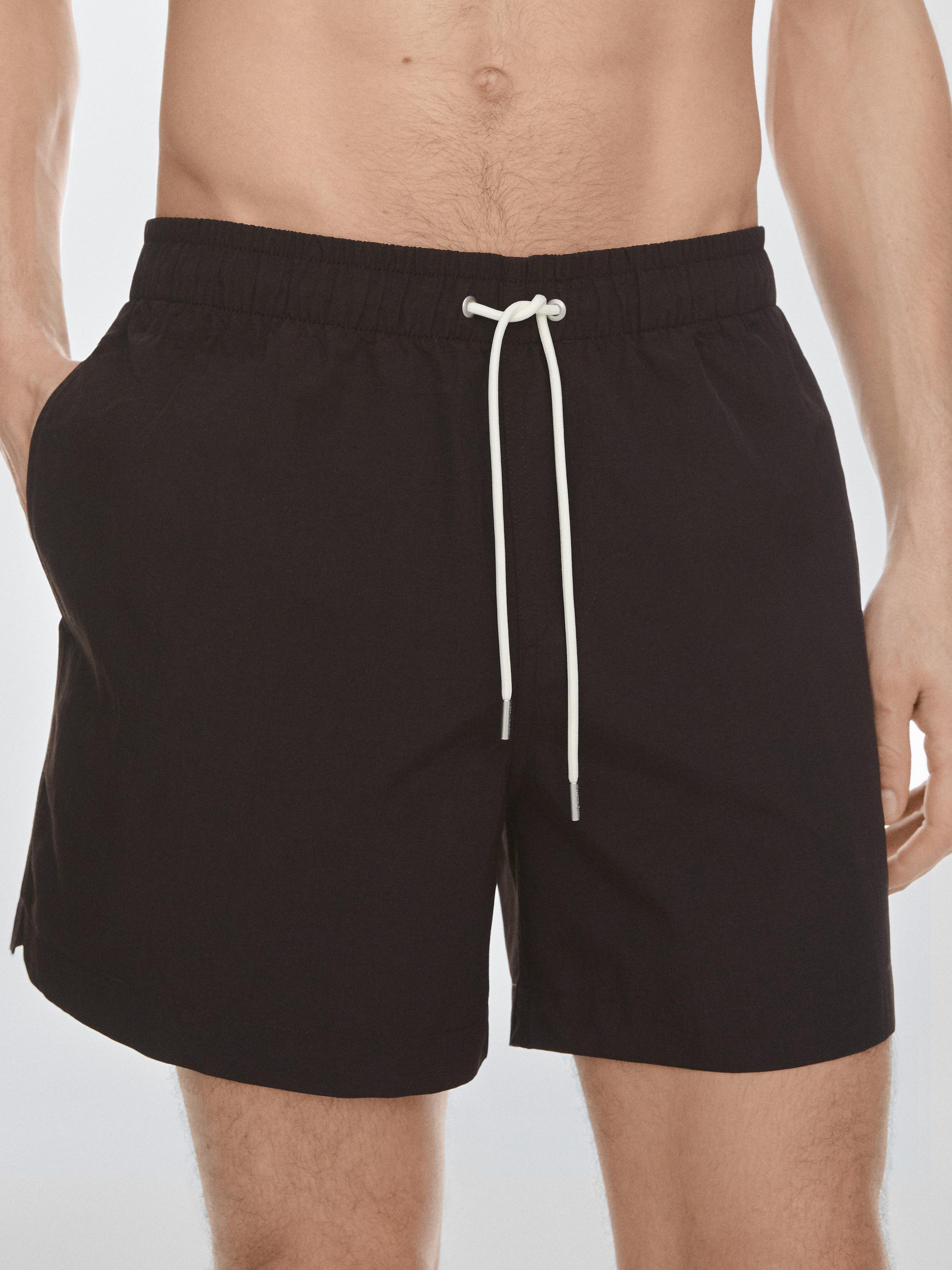 Plain swim trunks — BROWN