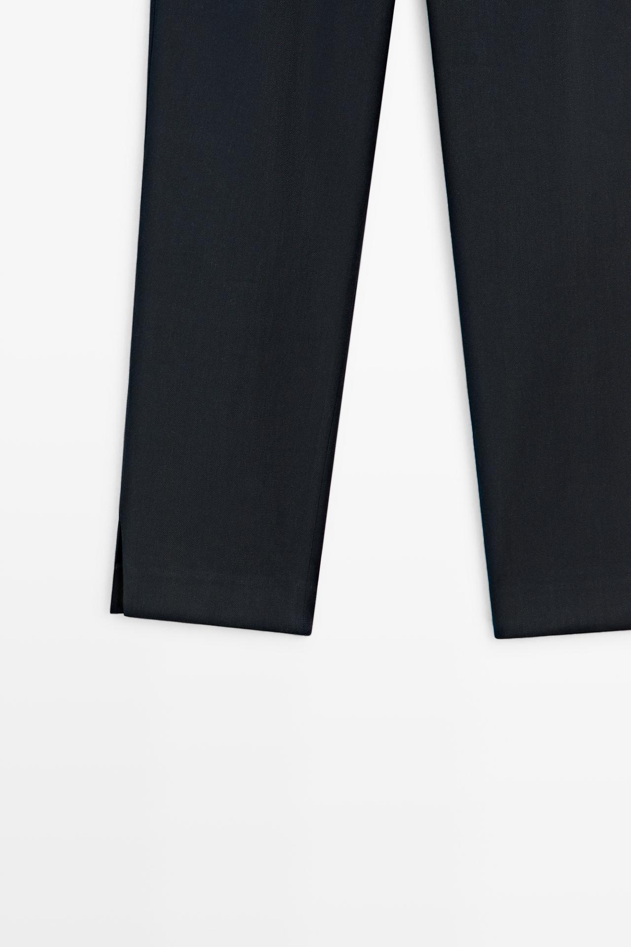 Lightweight linen blend pants — NAVY BLUE