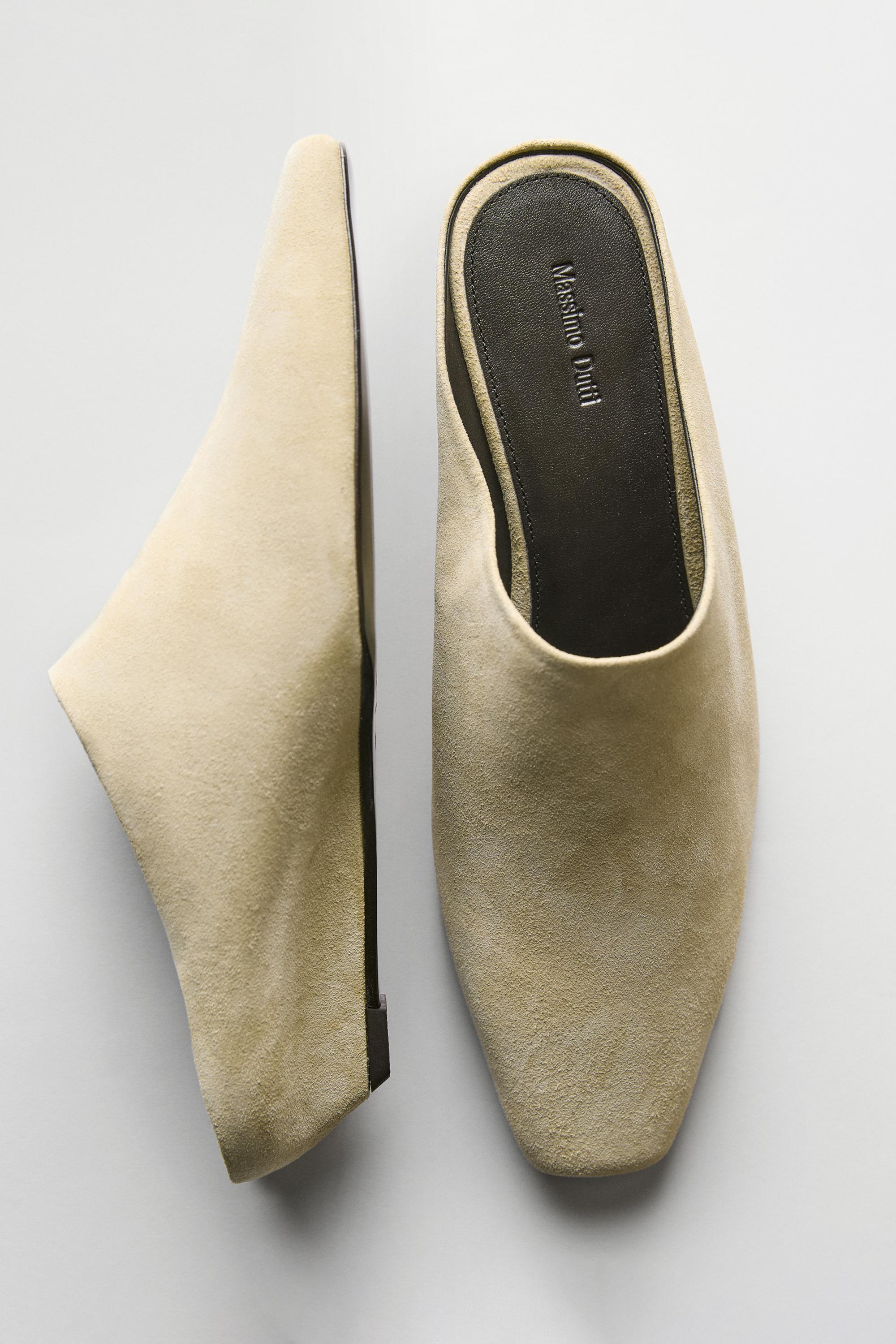 Wedge heel mules — BEIGE