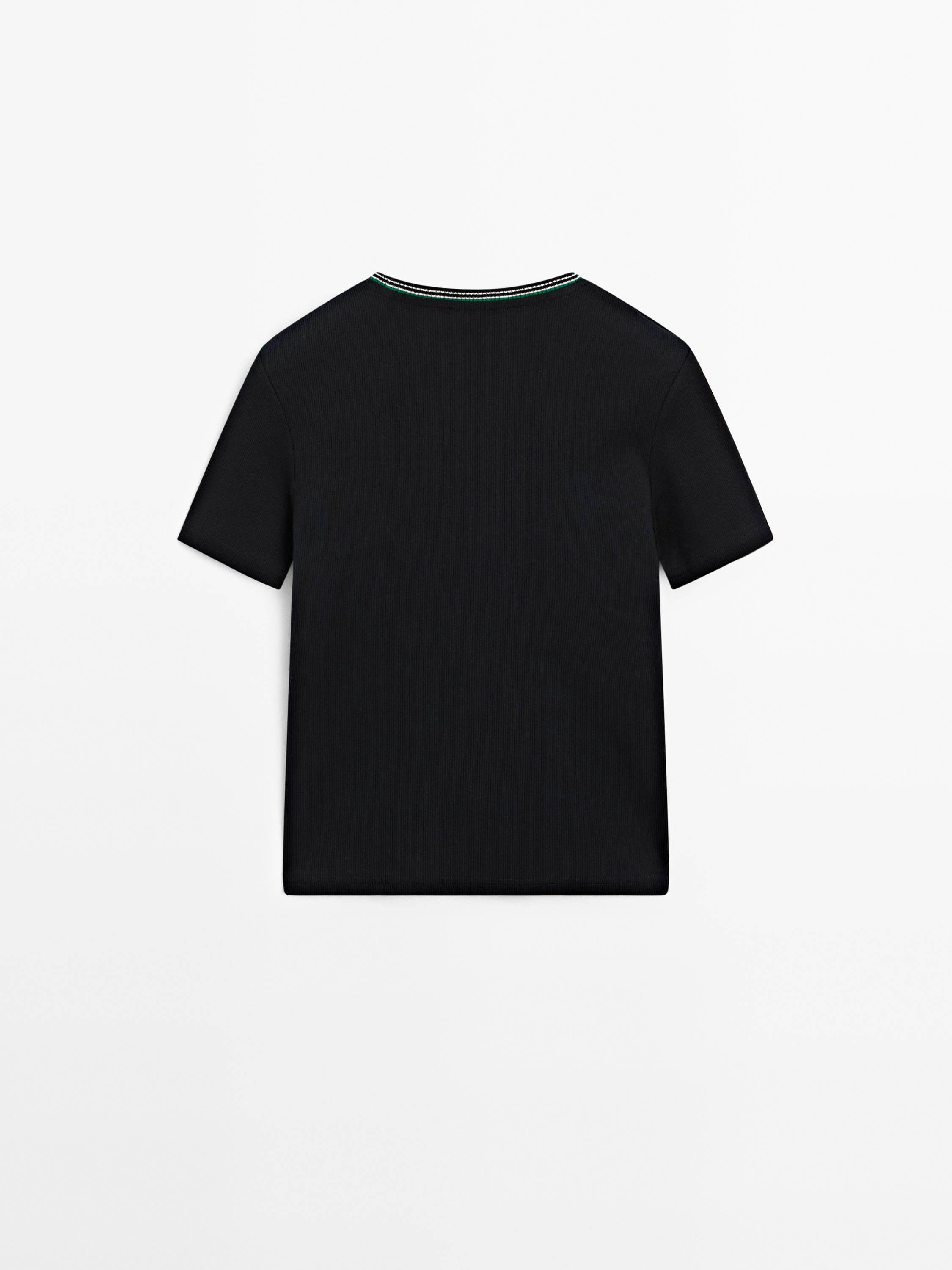 Ribbed short sleeve T-shirt