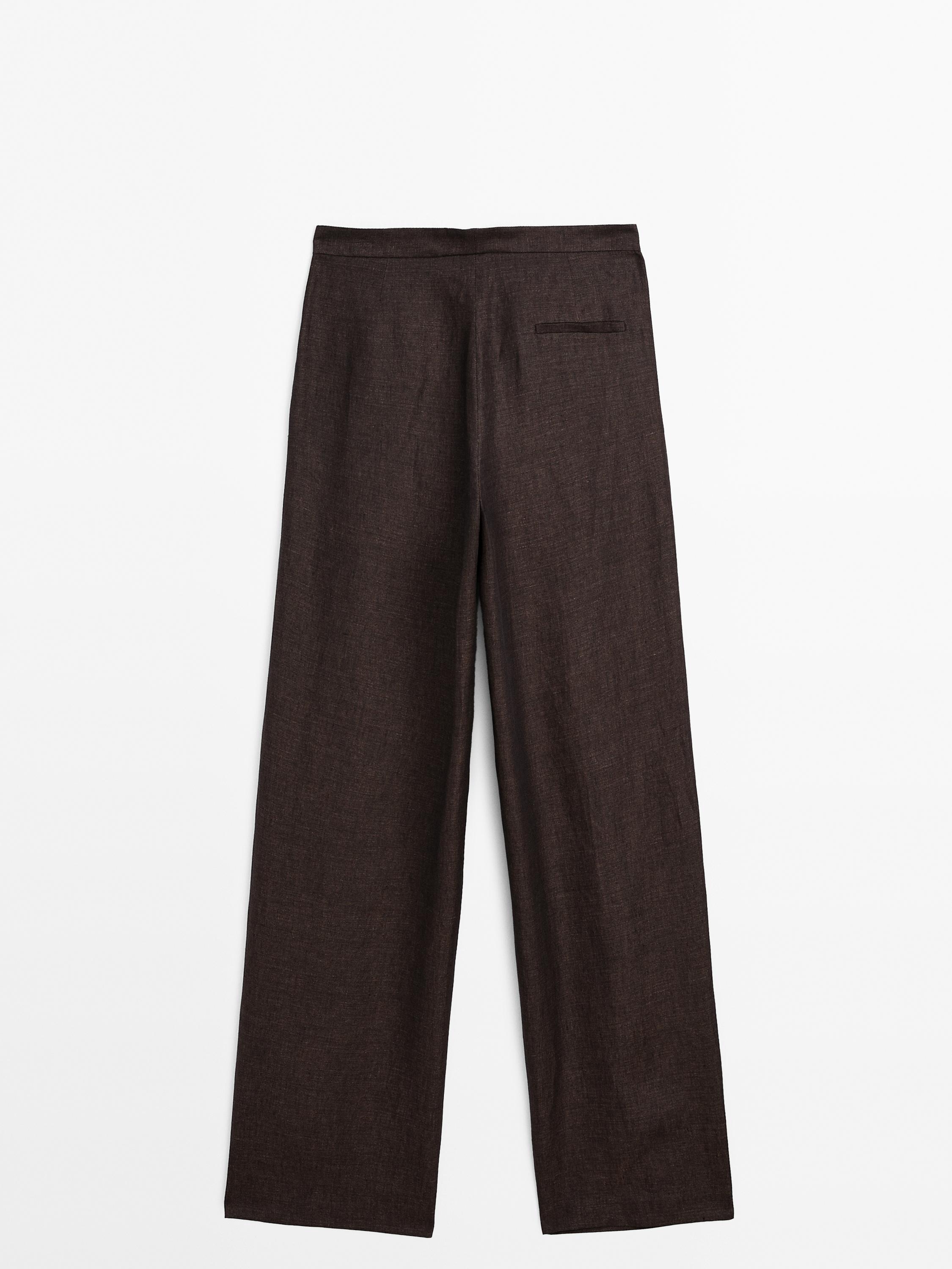 Melange linen darted trousers - Limited Edition