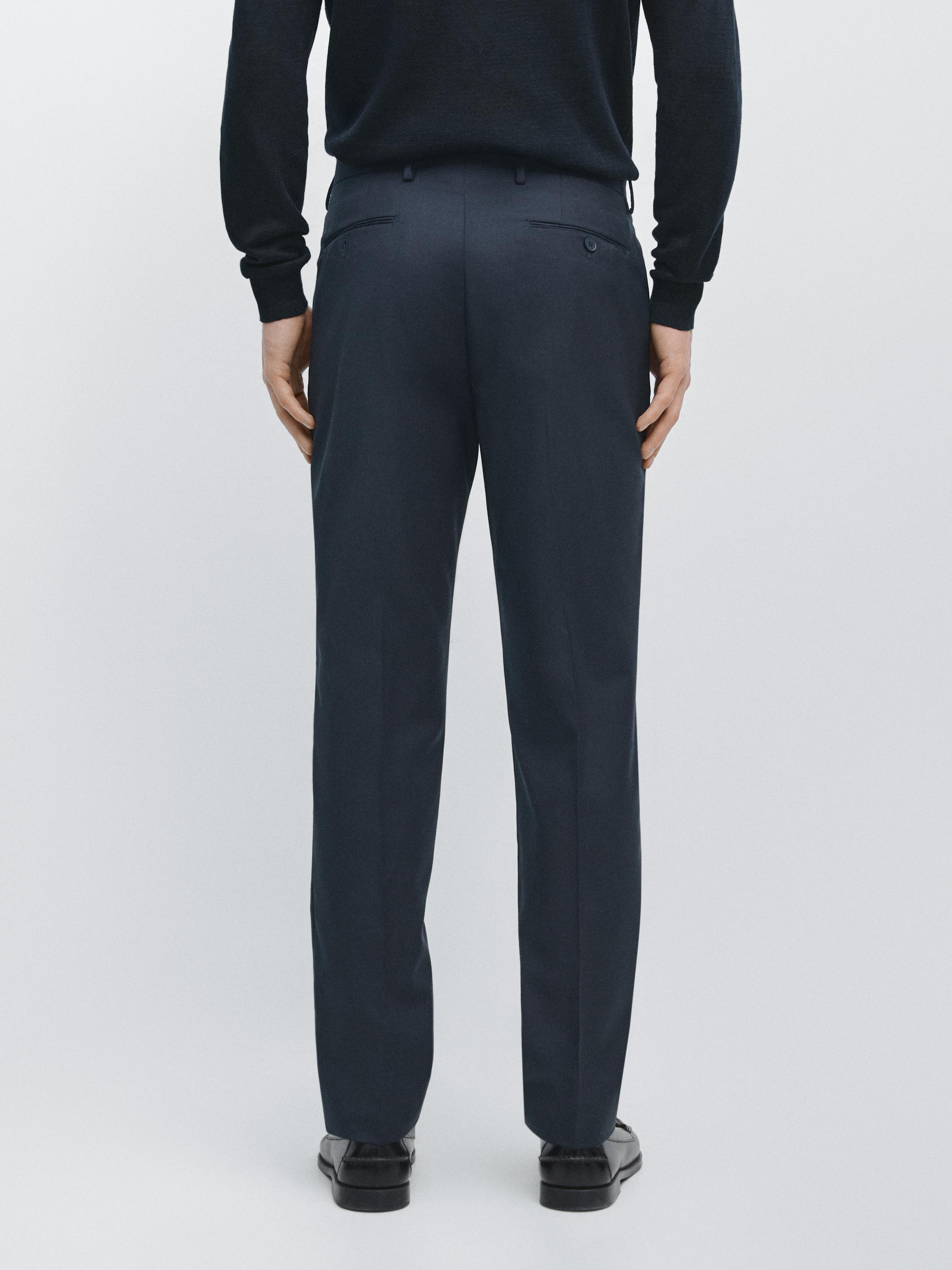 Cold wool suit trousers — NAVY BLUE