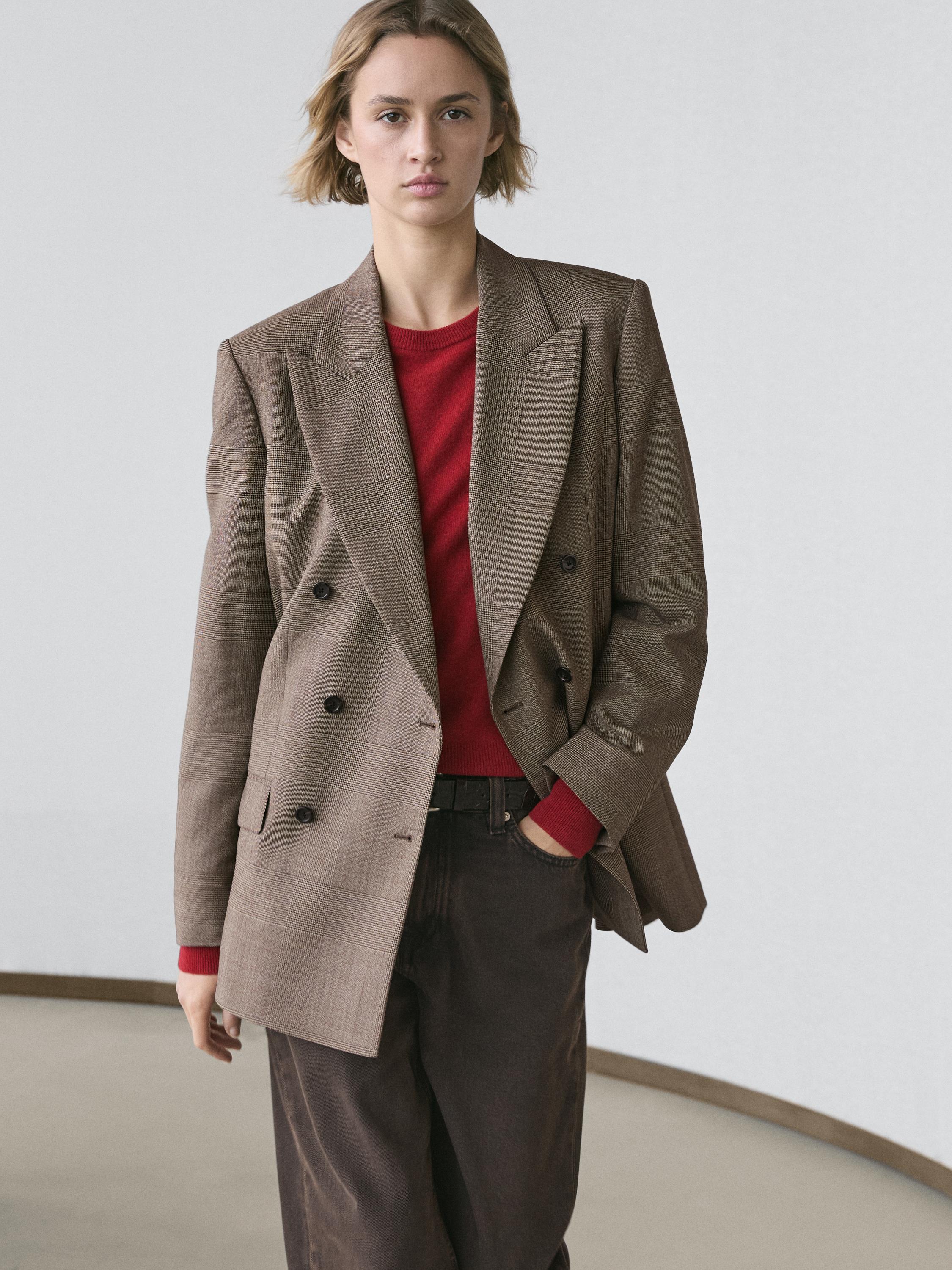 Americana traje cuadros 100% lana