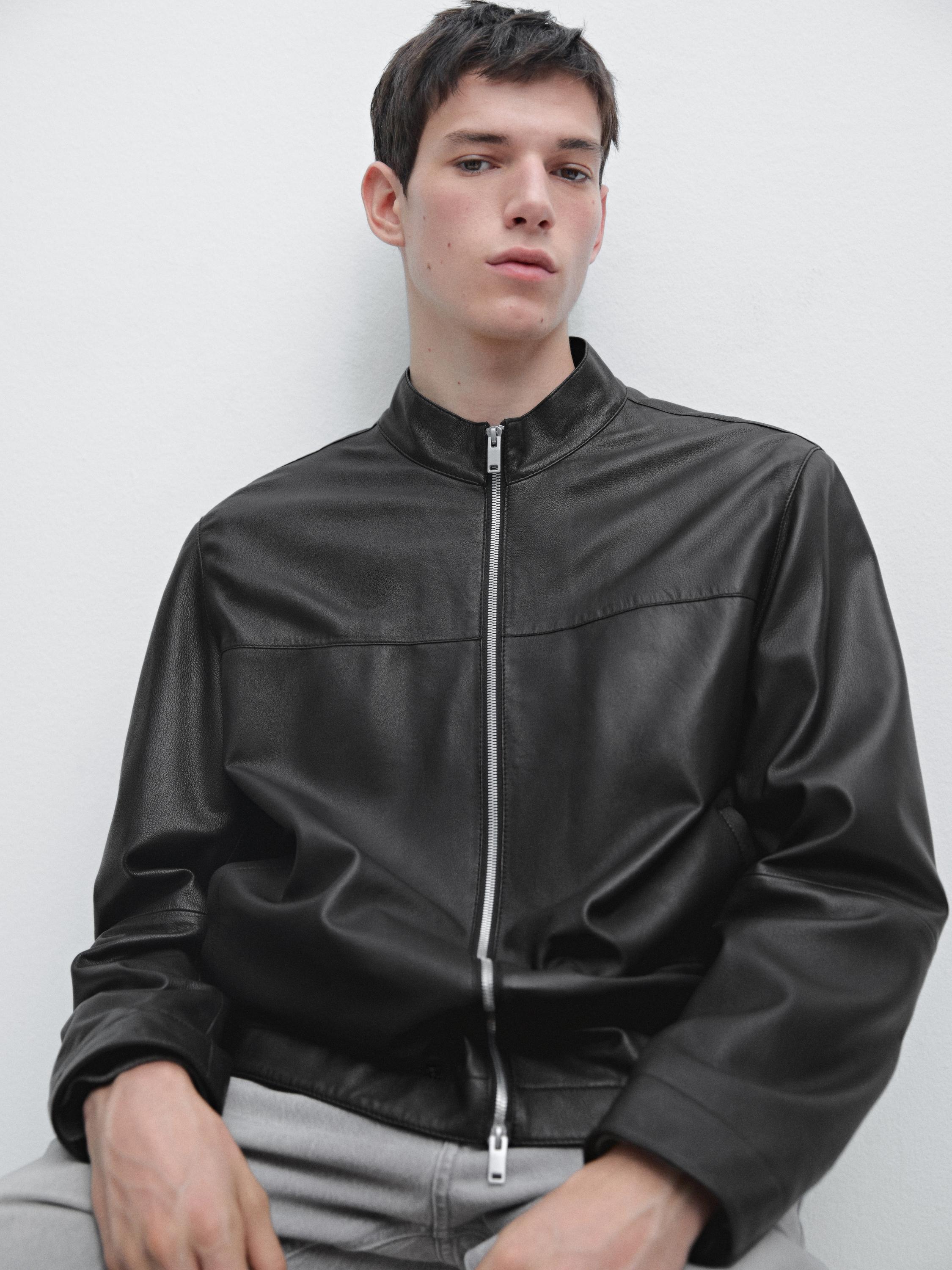 Nappa sheepskin jacket — BLACK
