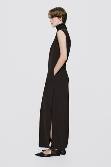 V-neck midi dress - LIMITED EDITION — BROWN 4