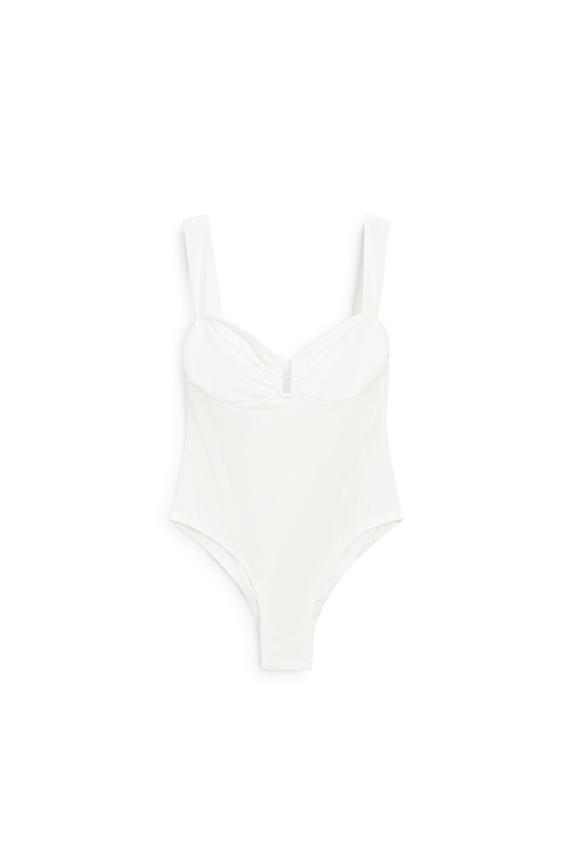 Swimsuit with gathered detail — Off white