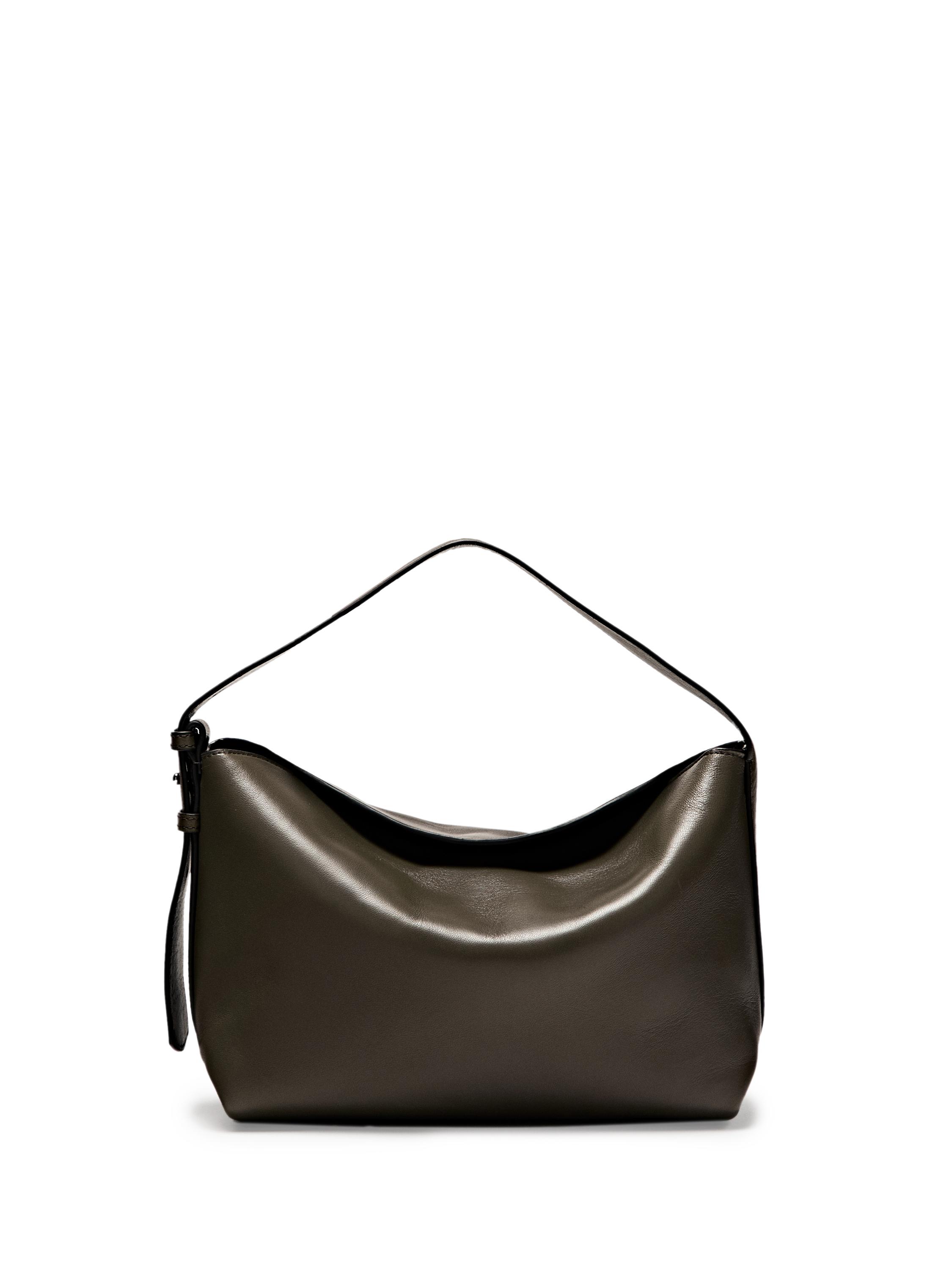 Small nappa leather shoulder bag — KHAKI