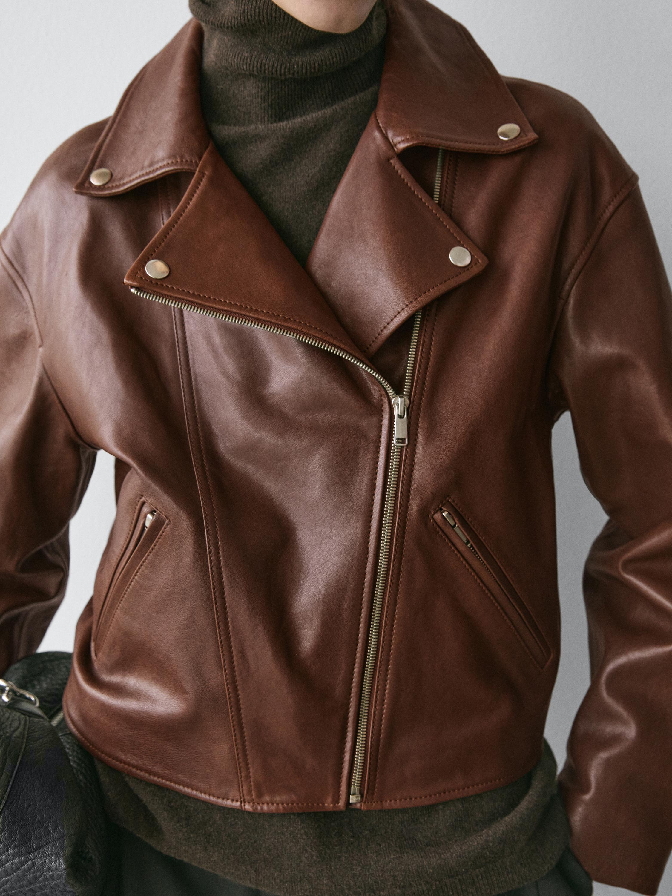 Áo khoác biker da nappa