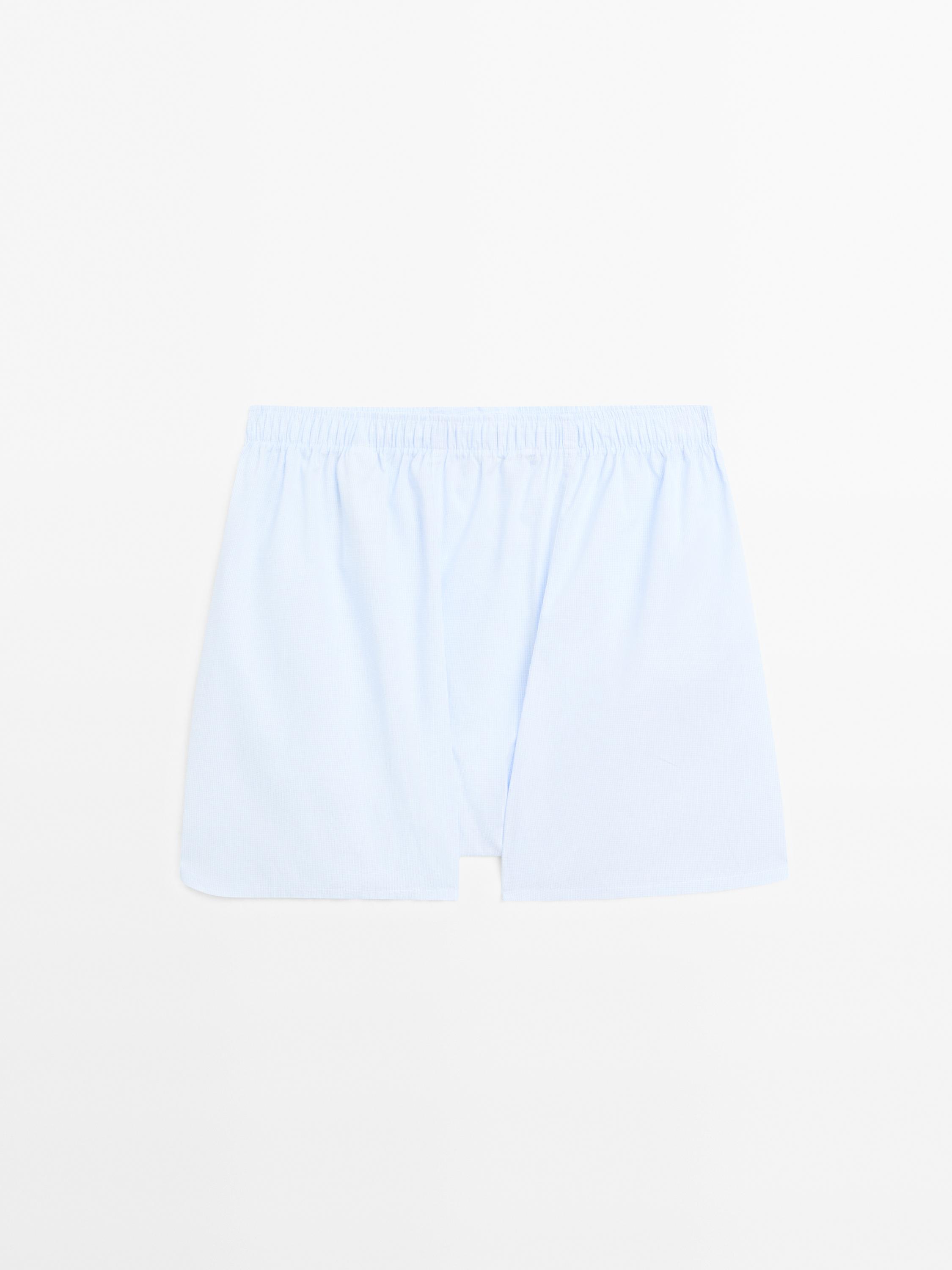 Micro-check print boxers