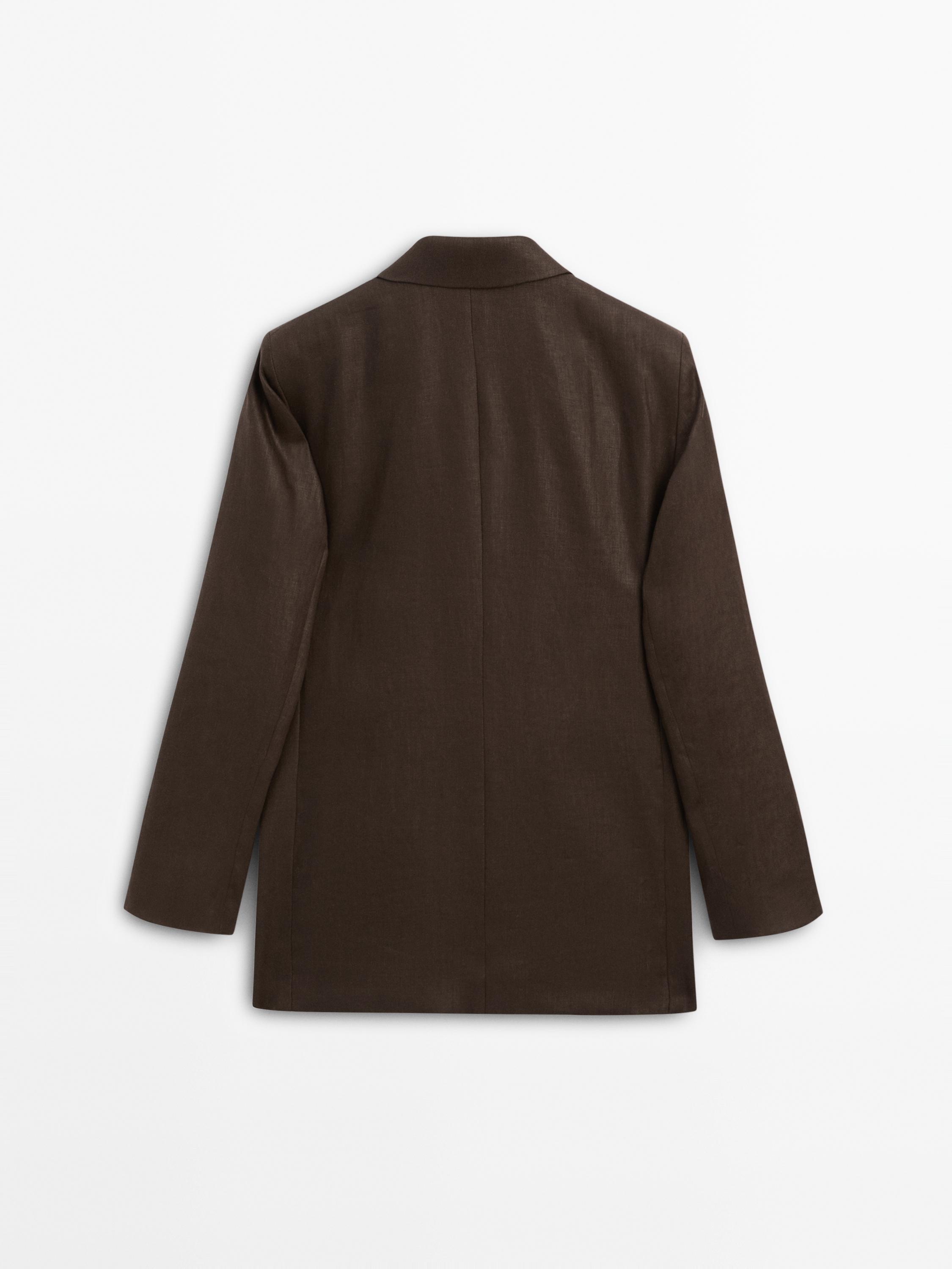 100% linen double-breasted blazer - Studio