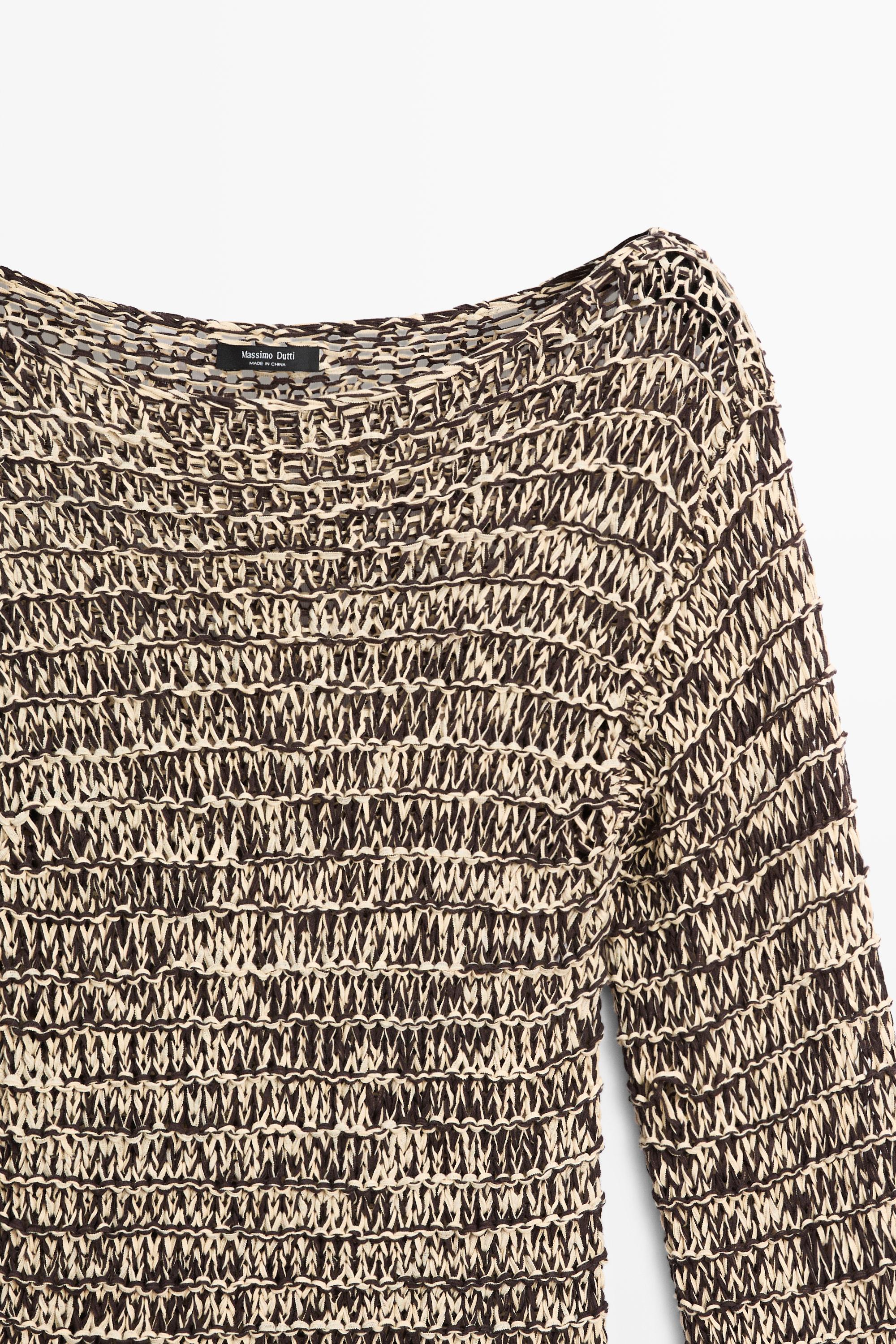 Marled knit sweater — SAND