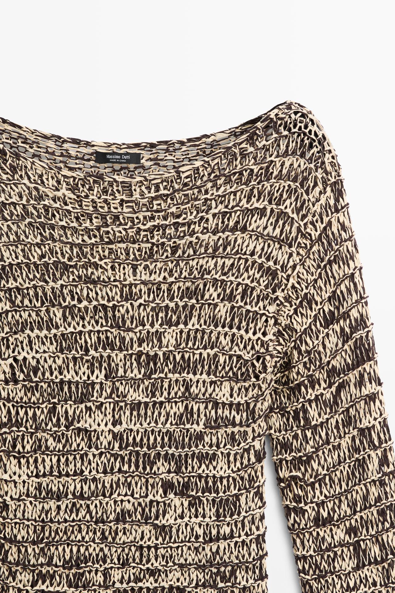 Marled knit sweater — SAND