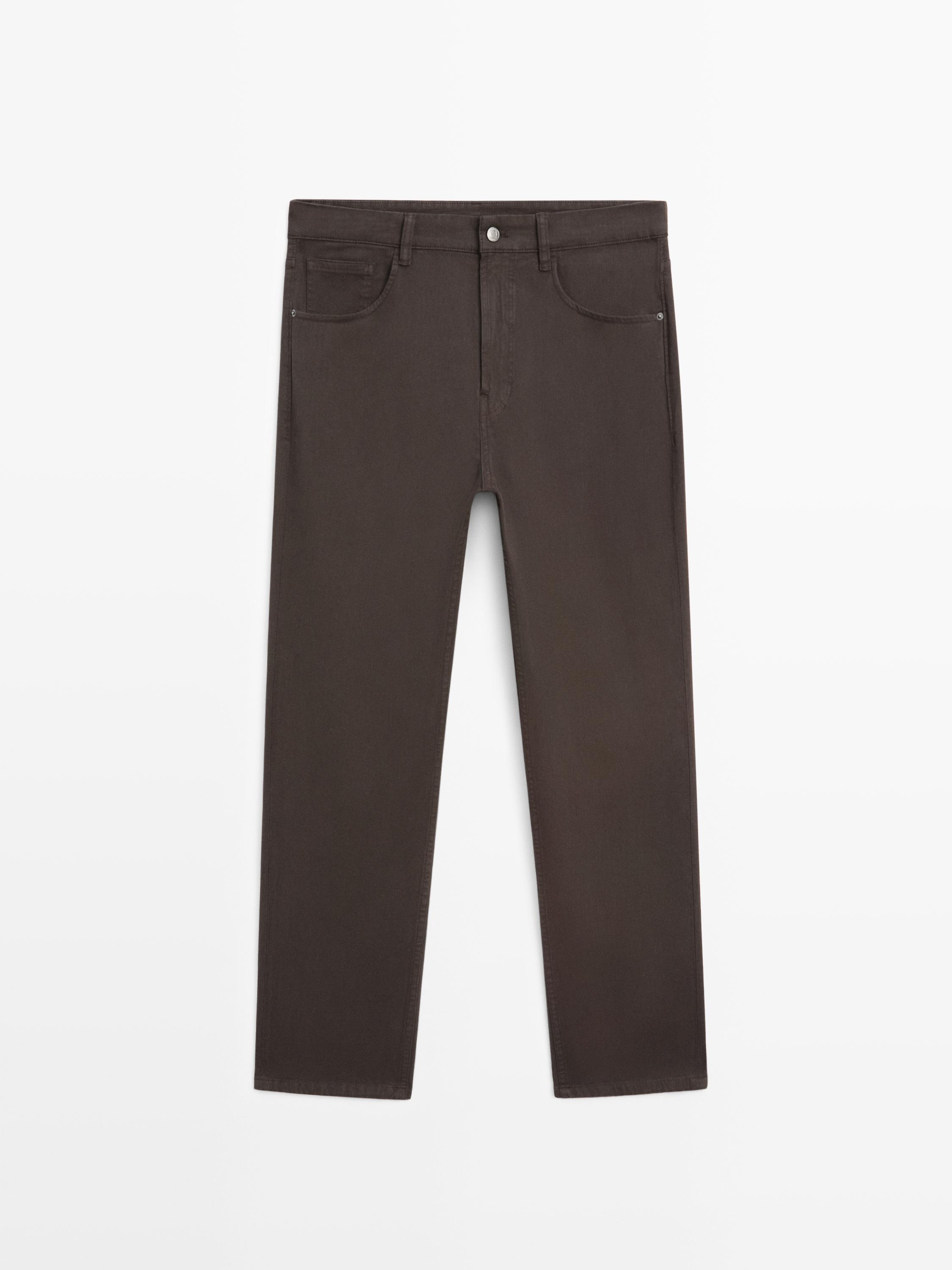 Tapered fit jeans — BROWN