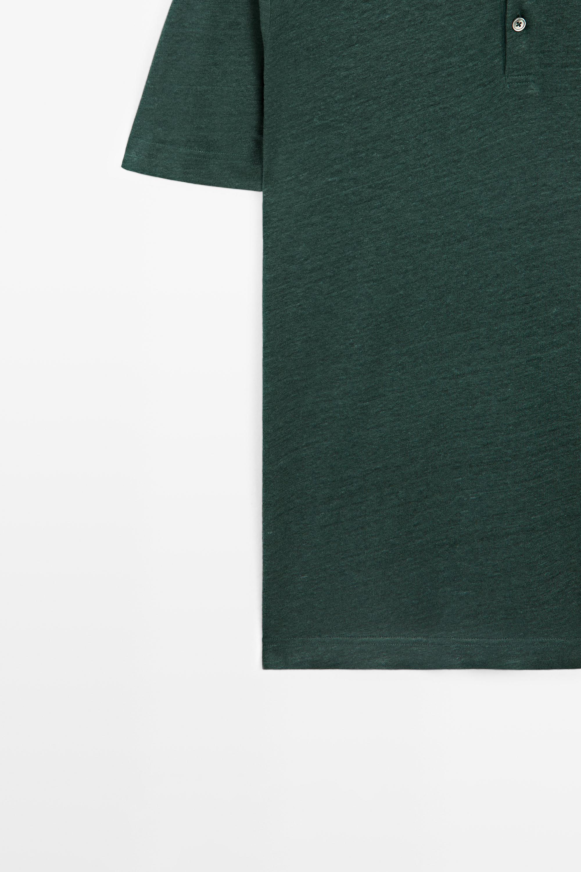100% linen short sleeve polo shirt — BOTTLE