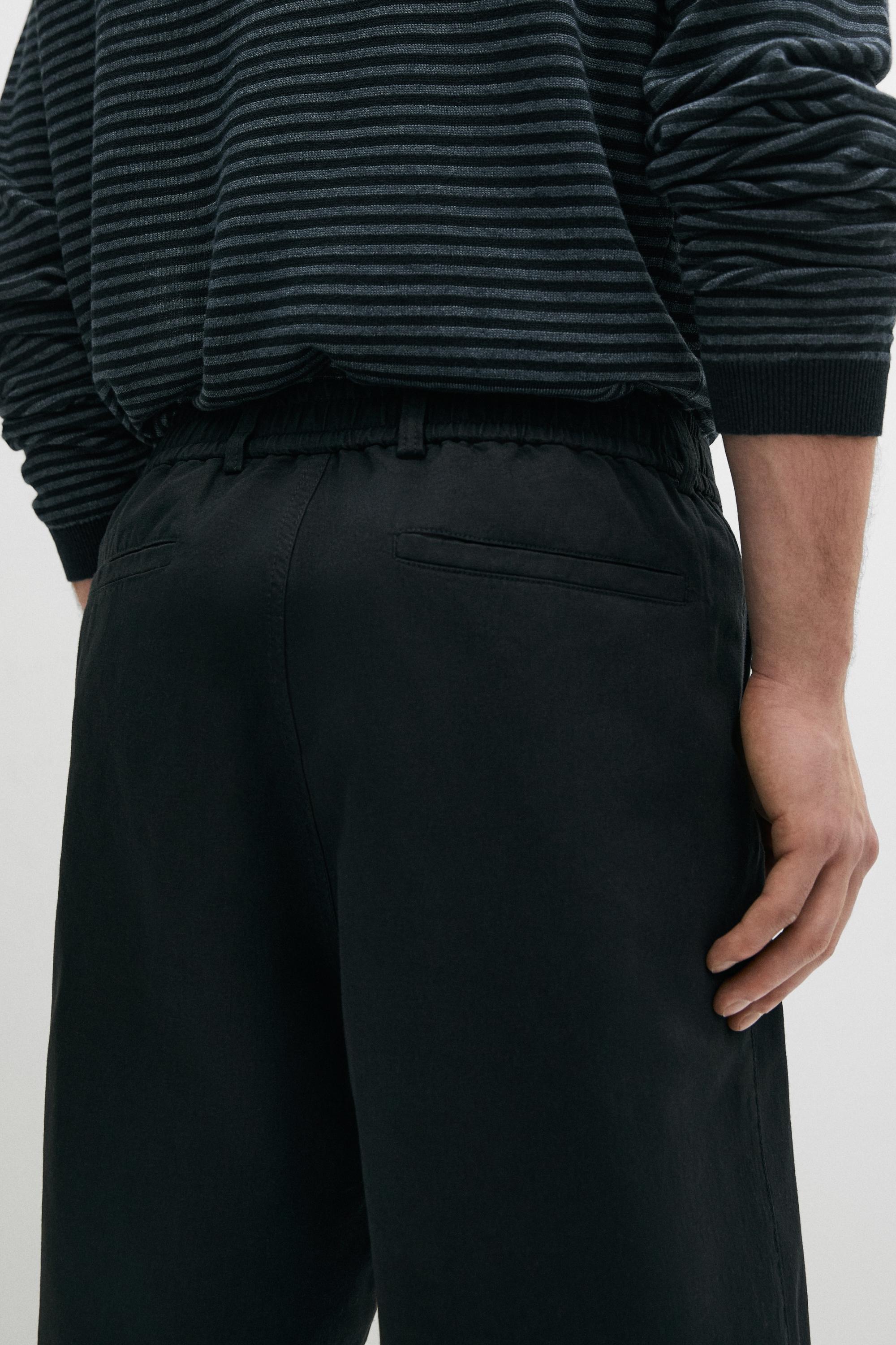 Linen blend Bermuda shorts — NAVY BLUE