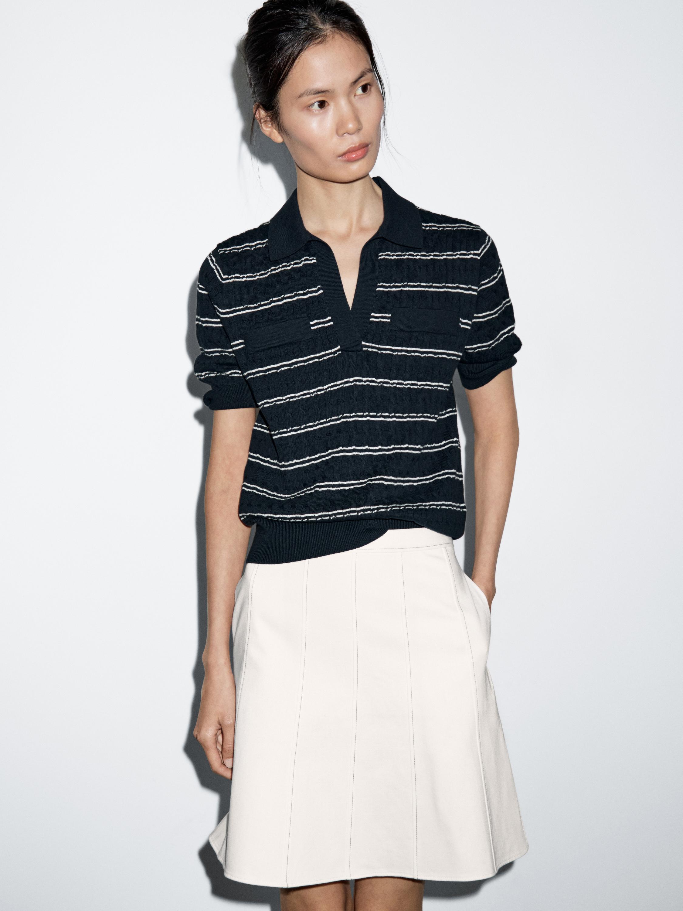 100% cotton short sleeve knit sweater