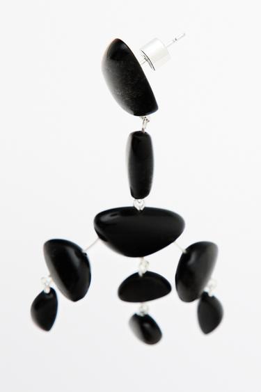 Large gemstone dangle earrings — BLACK 5