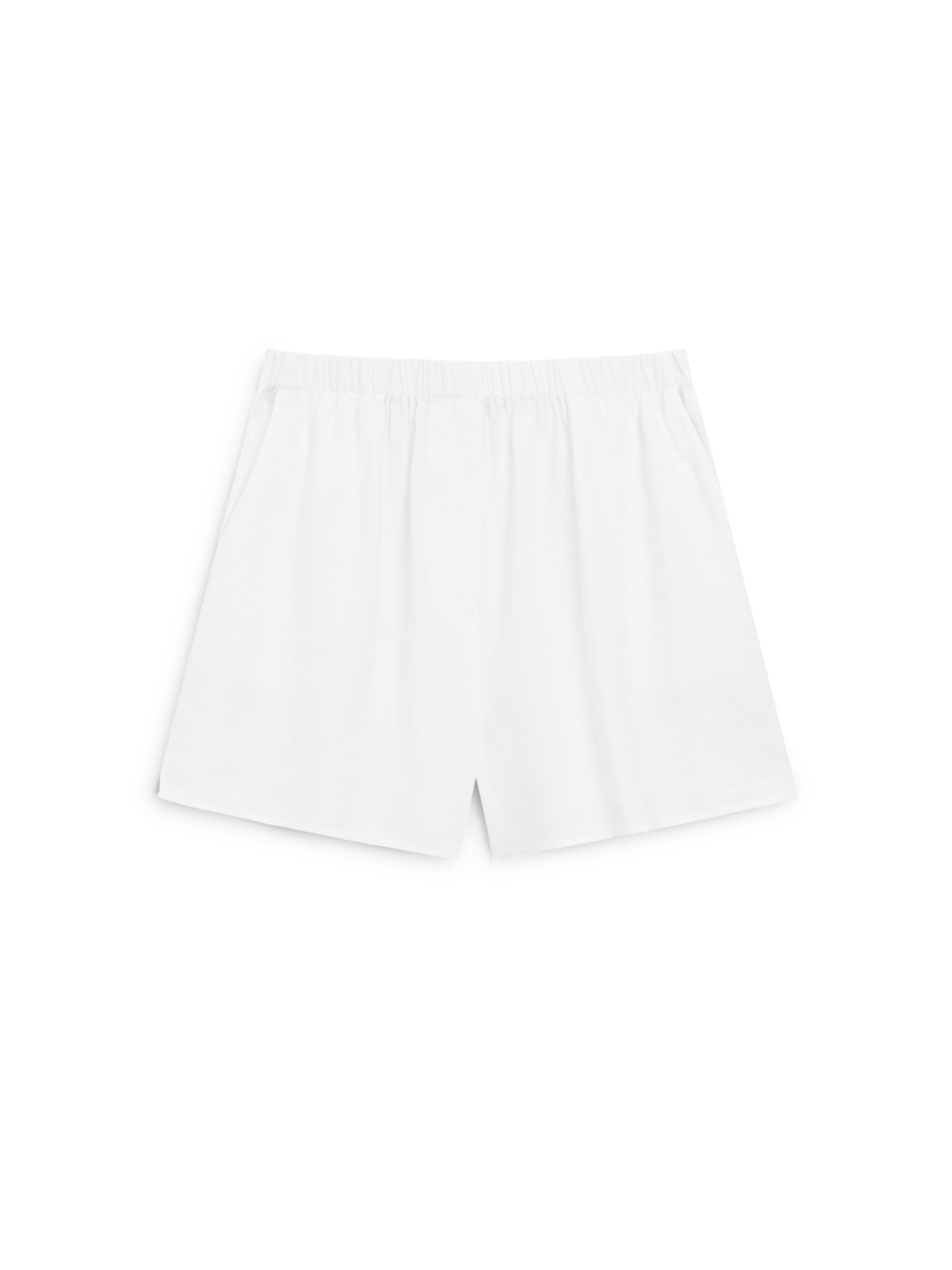 Linen blend total look short Bermuda shorts — Off white