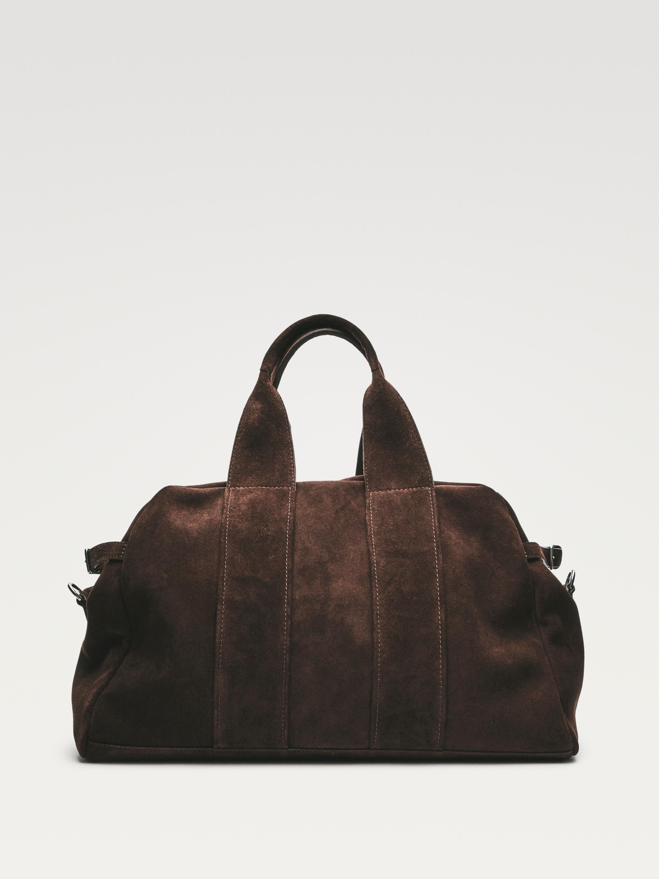 Sac de voyage en cuir et daim