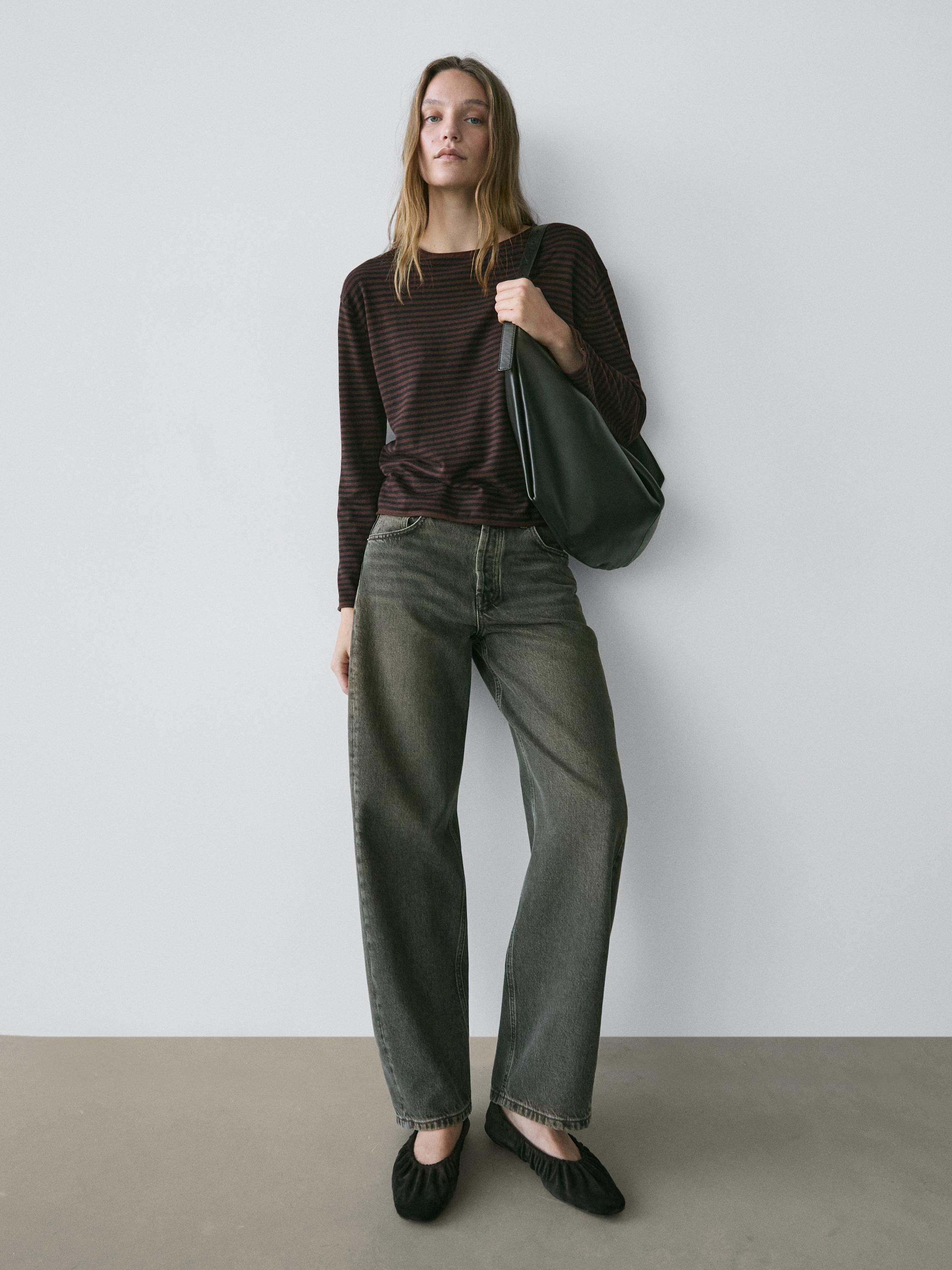Mid-rise balloon fit jeans — NATURAL GREY