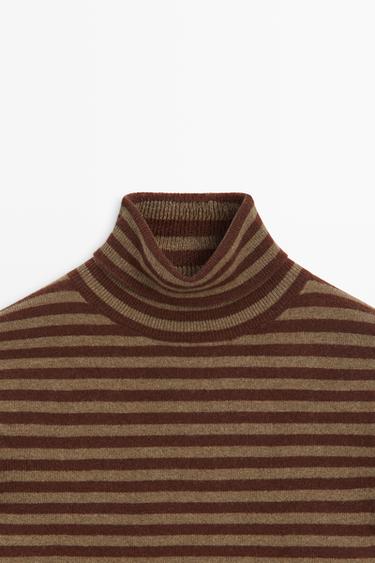 Wool-cashmere blend knit turtleneck sweater — BURGUNDY 9