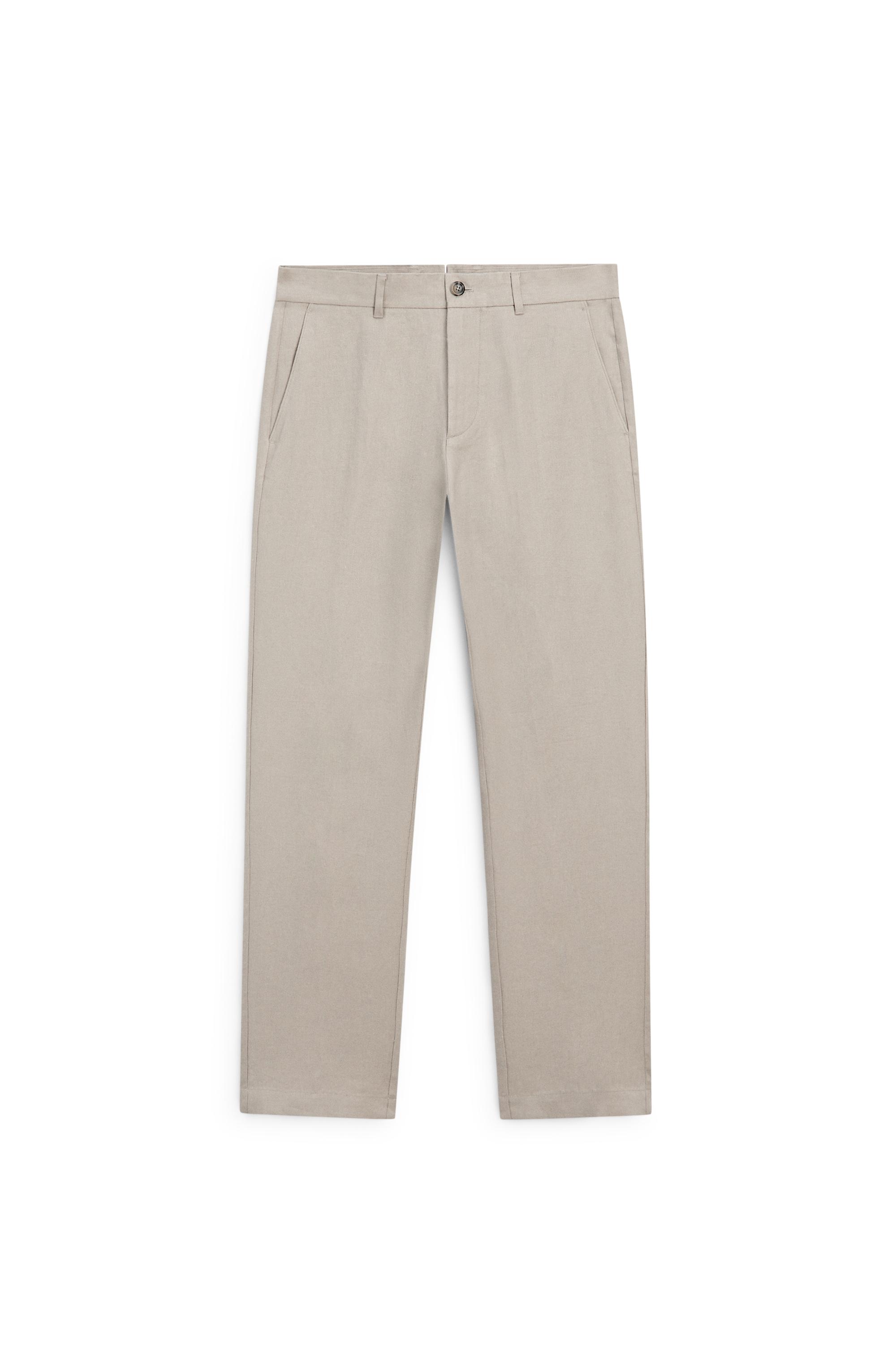 Tapered fit linen pants — BEIGE