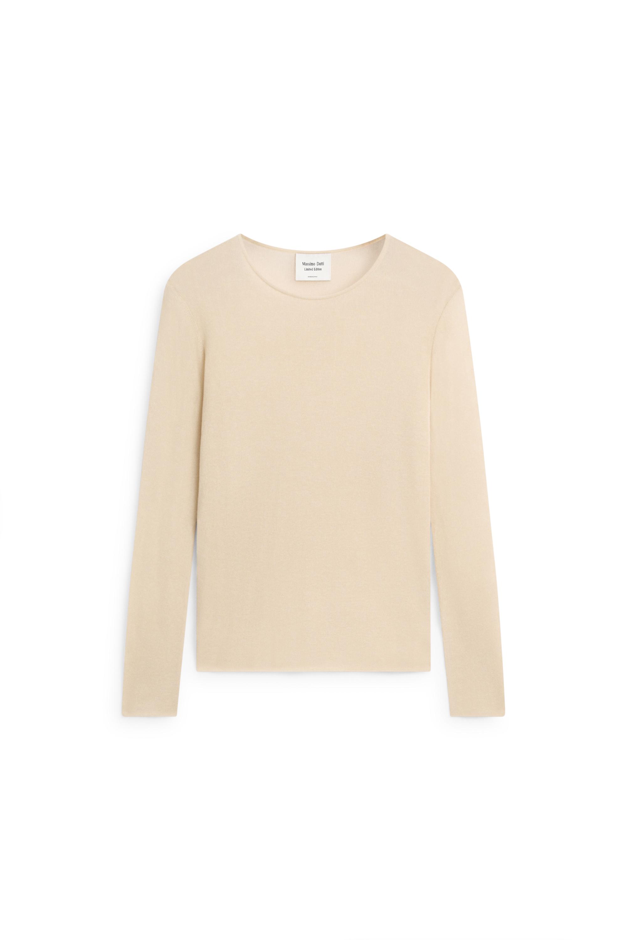 Transparent silk blend top with long sleeves - LIMITED EDITION — SAND