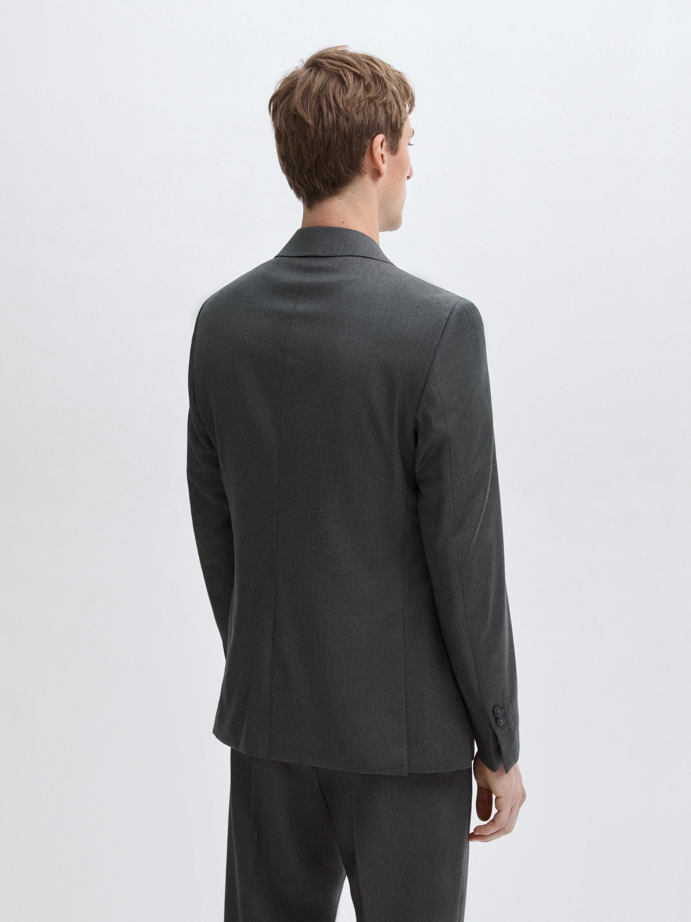 Plain 100% wool suit blazer