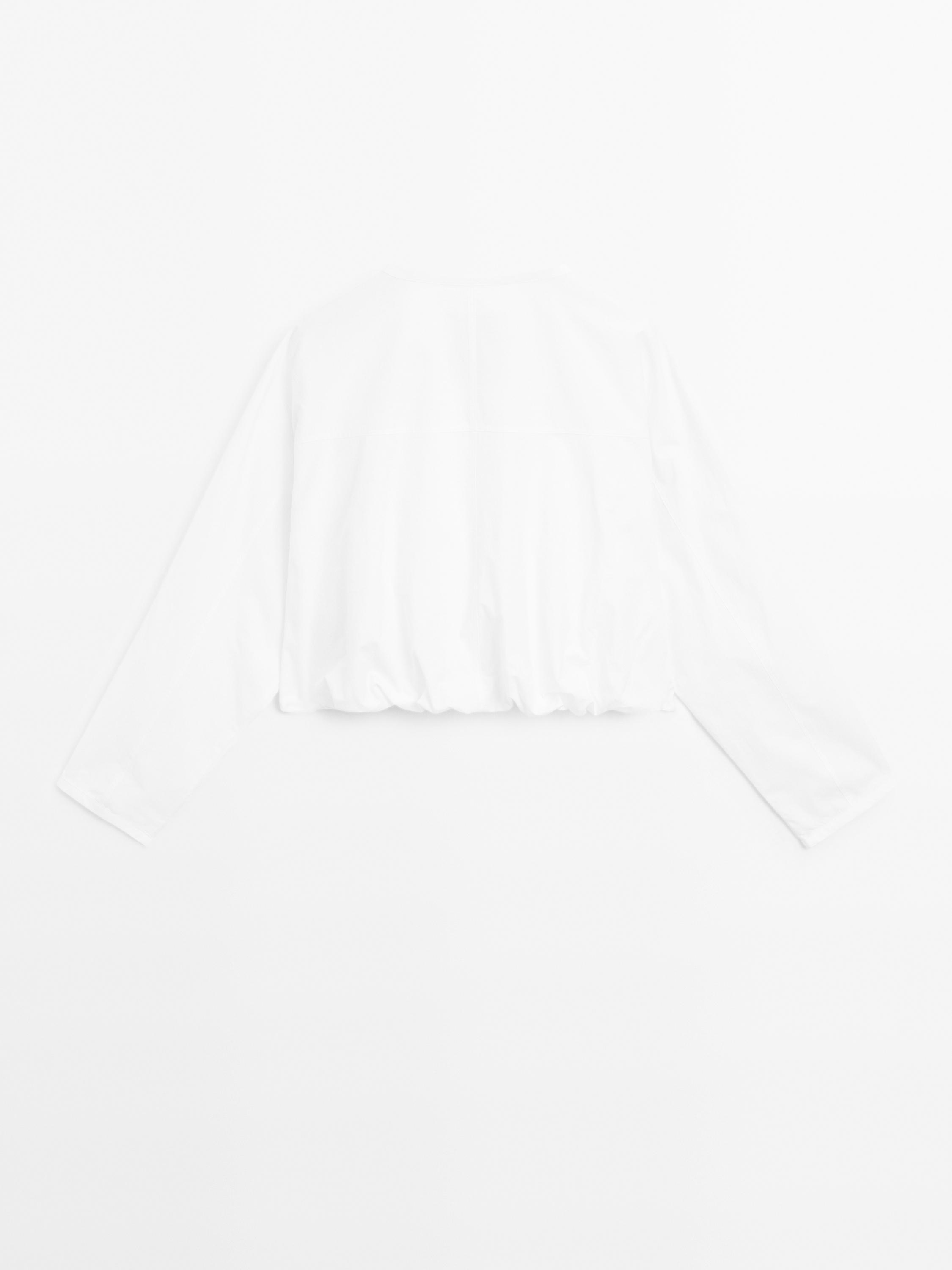 Voluminous bomber jacket with gathered detail
