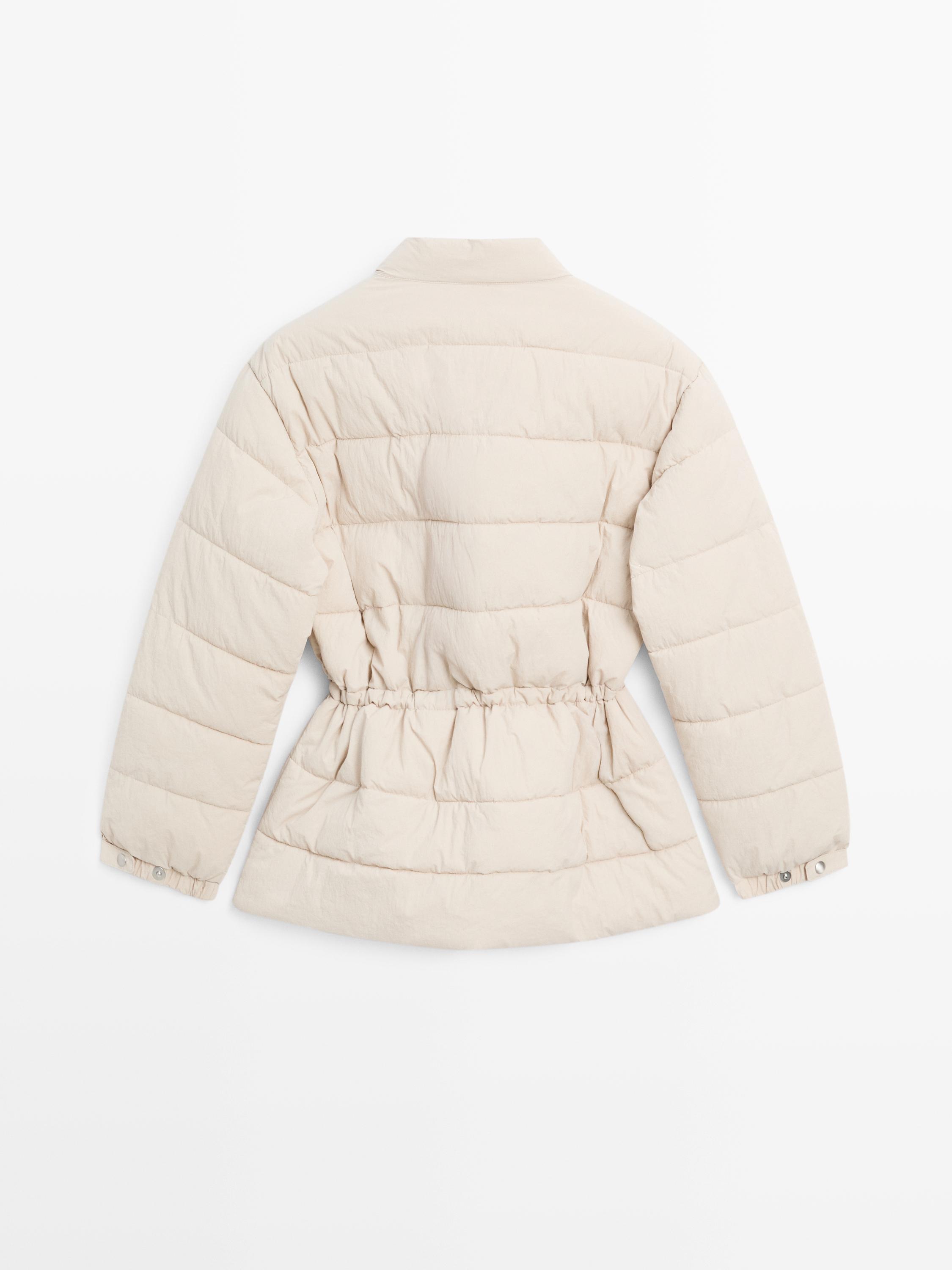 Puffer jacket with stand collar