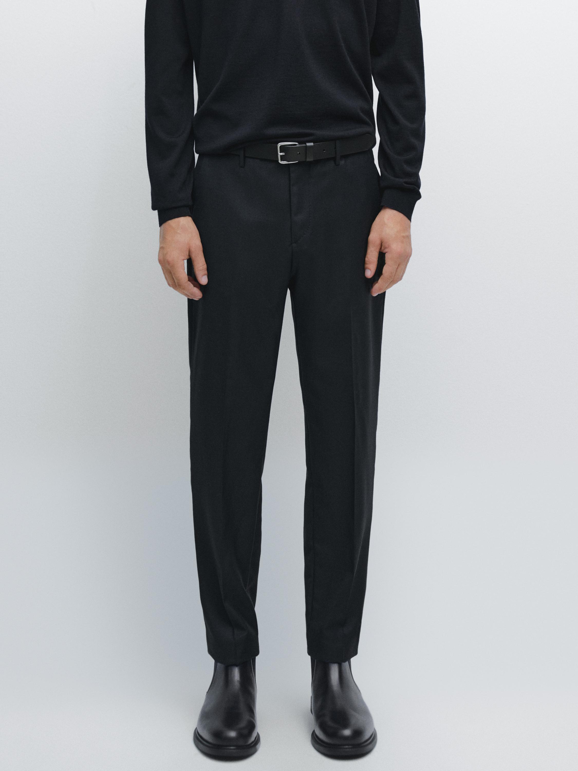 Micro textured weave suit trousers