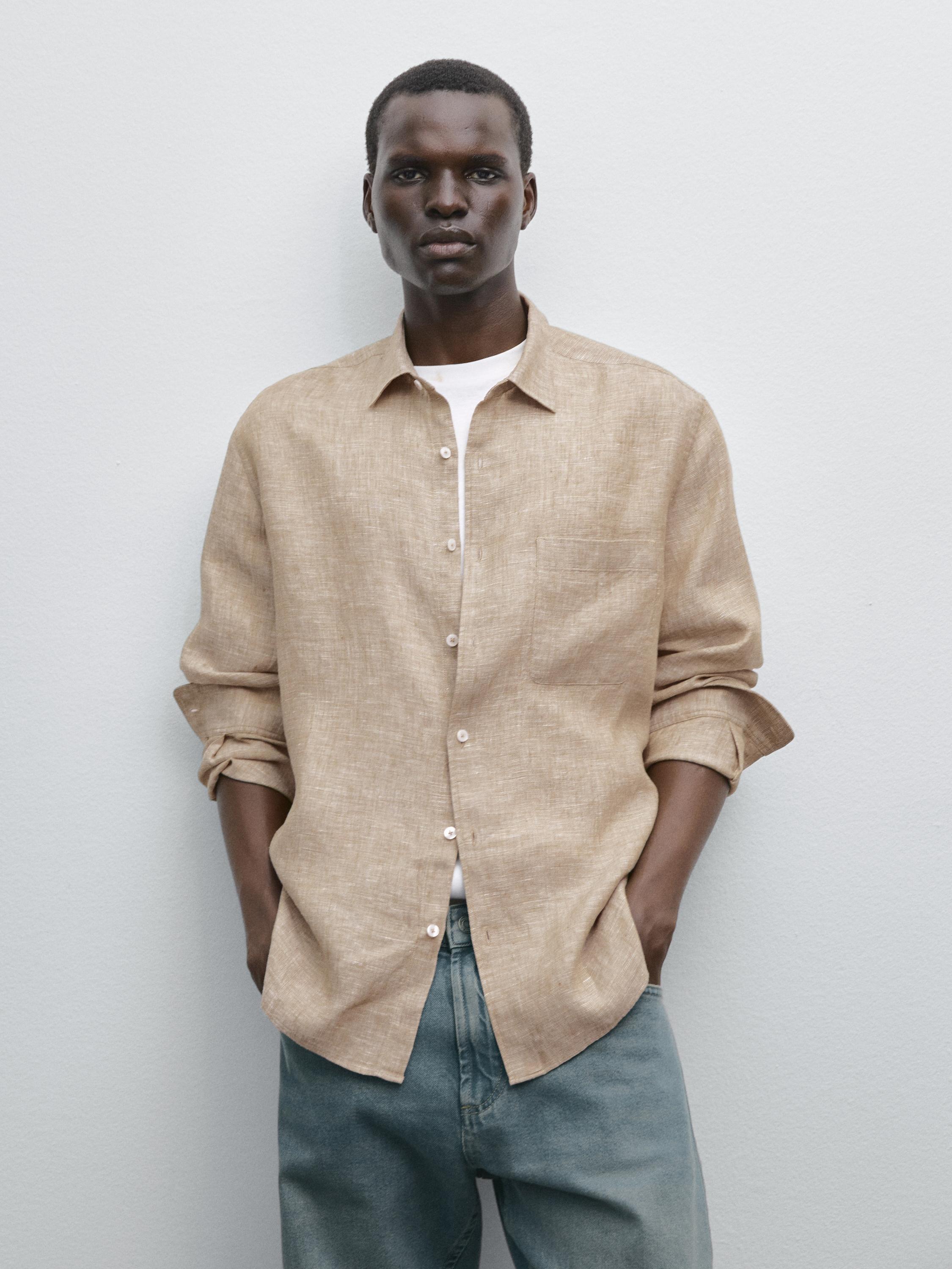 100% linen regular fit shirt