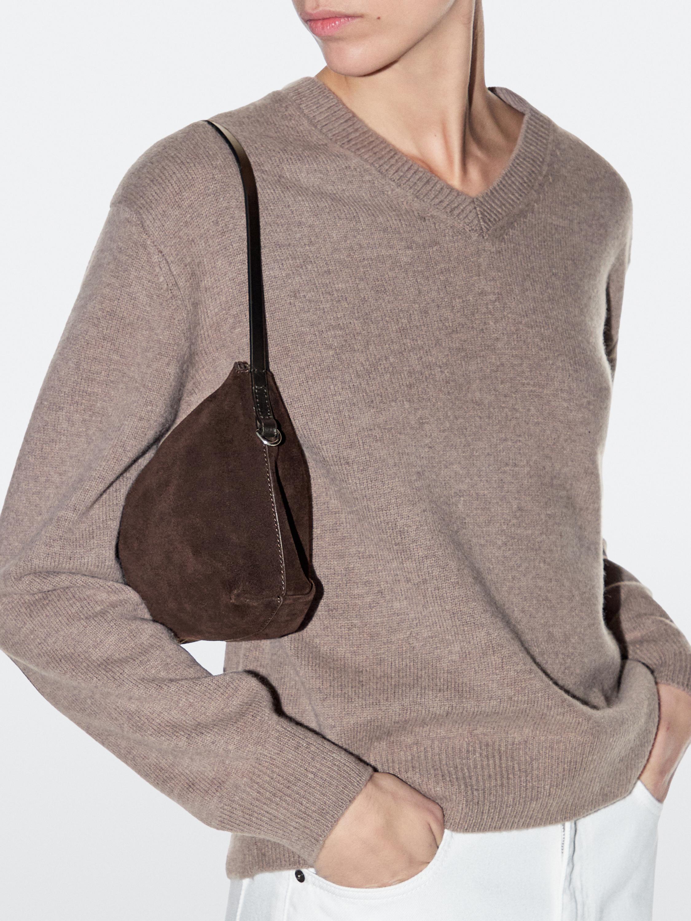 Borsa Micro da Donna in Pelle Scamosciata Marrone | Soft Borsa Micro da Donna in Pelle Scamosciata Marrone | Soft