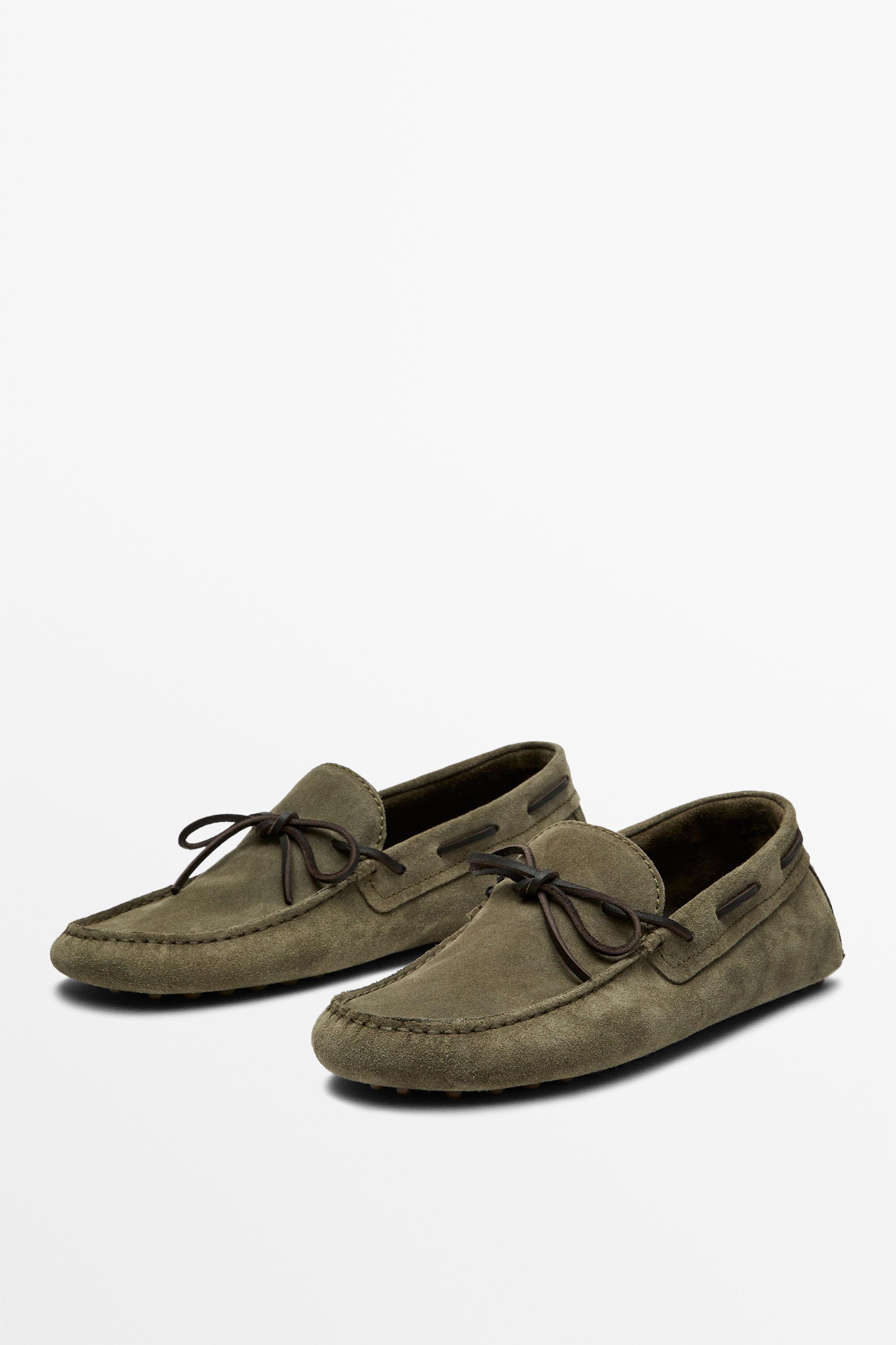 Soft leather loafers with tie — BOTTLE