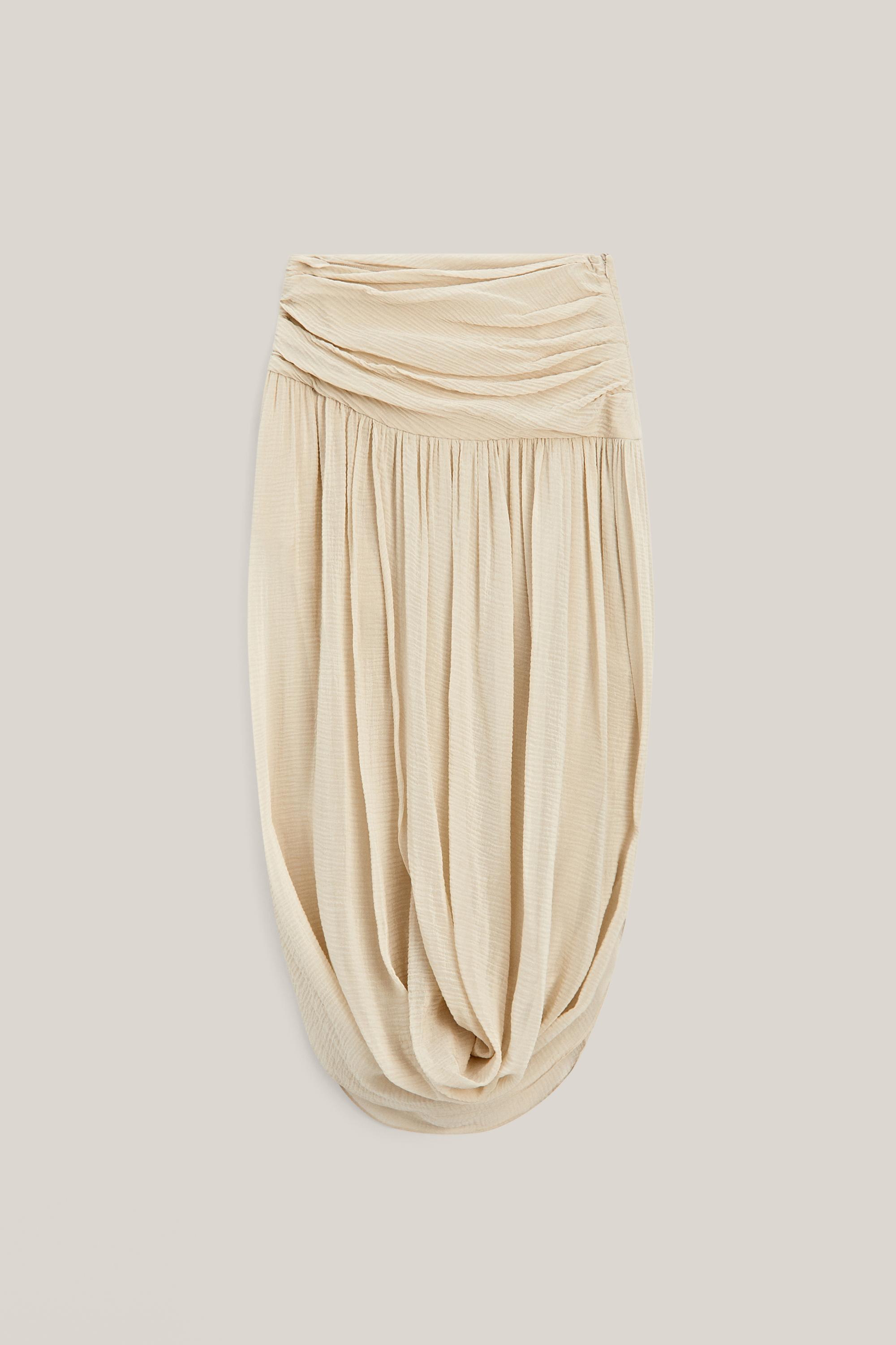 Midi skirt with sash belt detail - LIMITED EDITION — CREAM