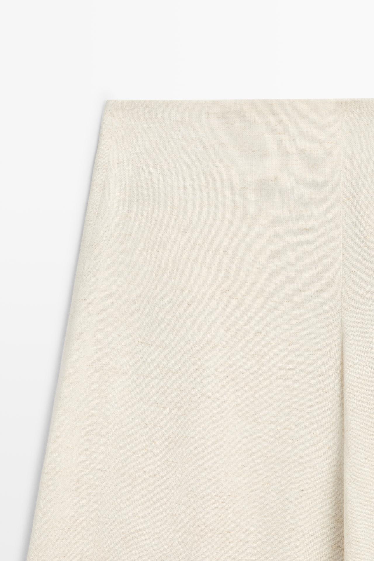 Linen blend barrel fit trousers — SAND