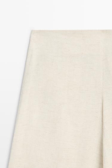 Linen blend barrel fit trousers — SAND 4