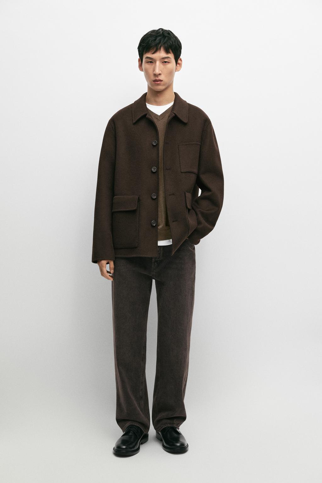 Massimo Dutti İkiqat yun parça üst köynək