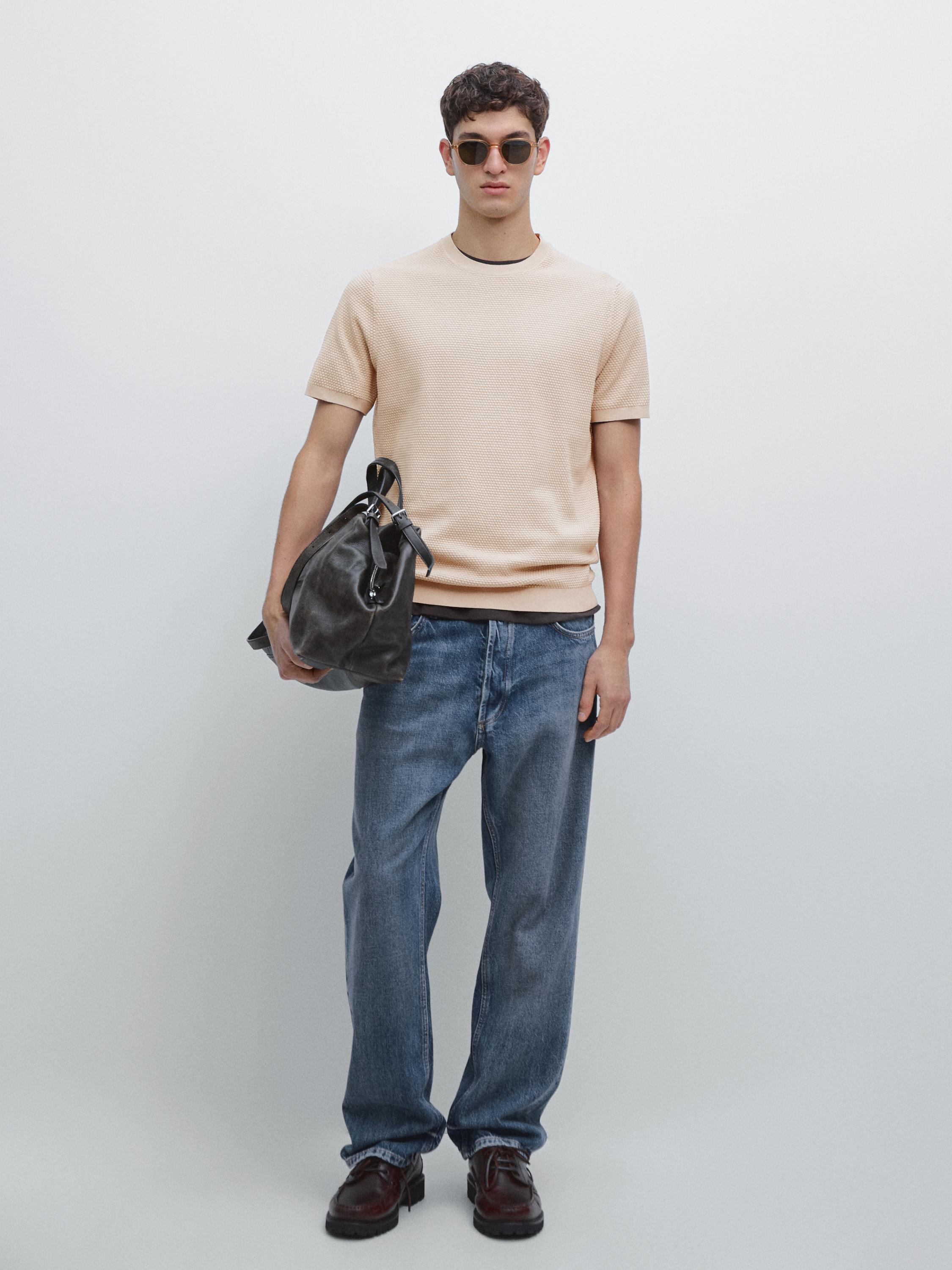 Textured knit T-shirt