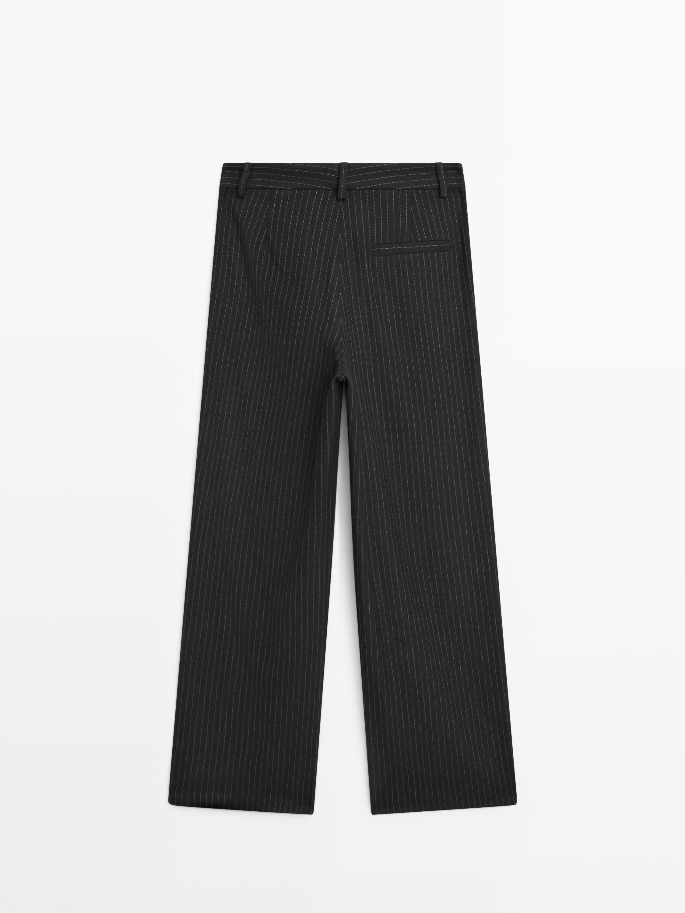 Pinstripe wide-leg trousers