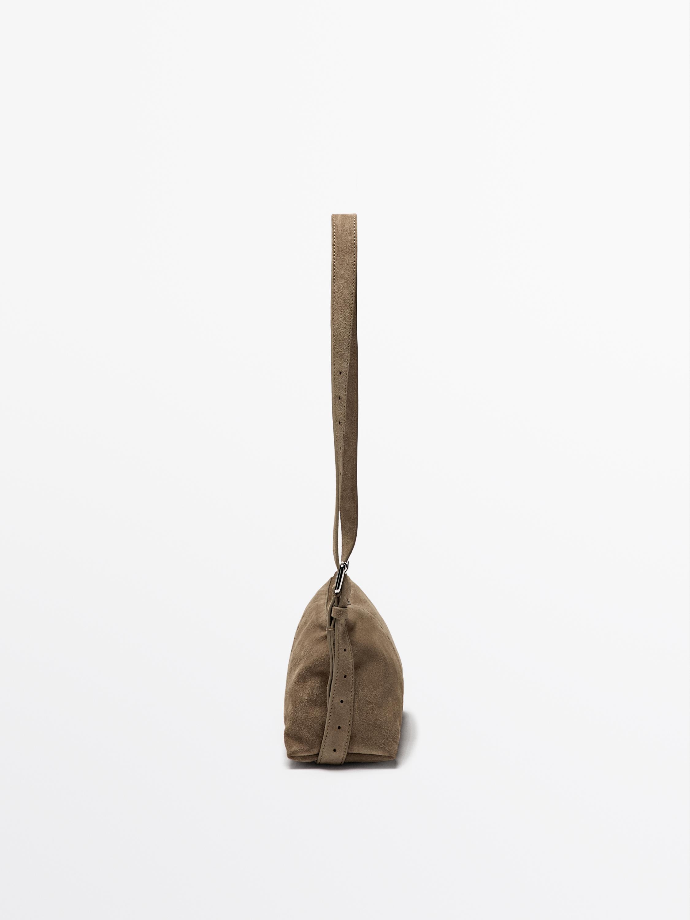 Split suede leather mini crossbody bag