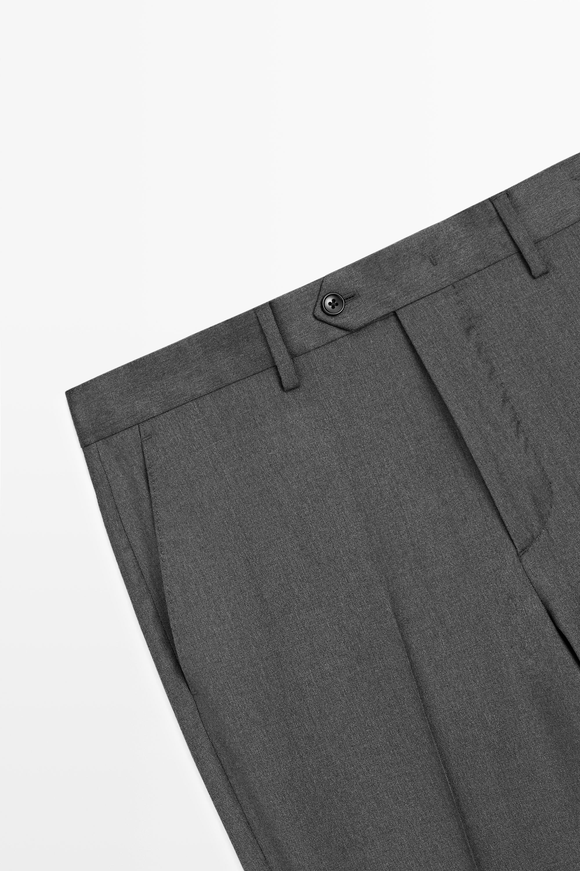 100% Cool Wool Suit Pants — GREY