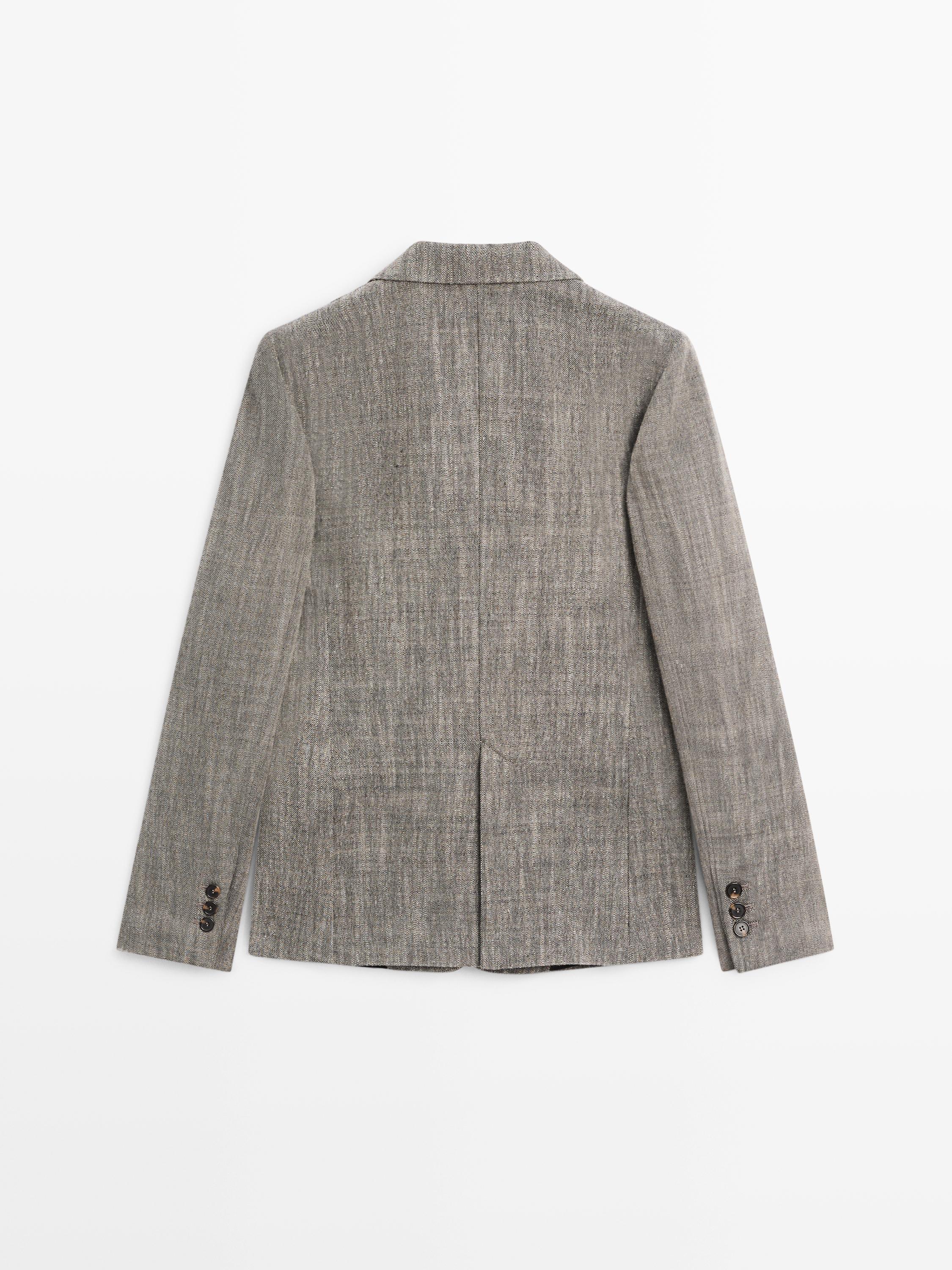 Flecked wool blend blazer — GREY