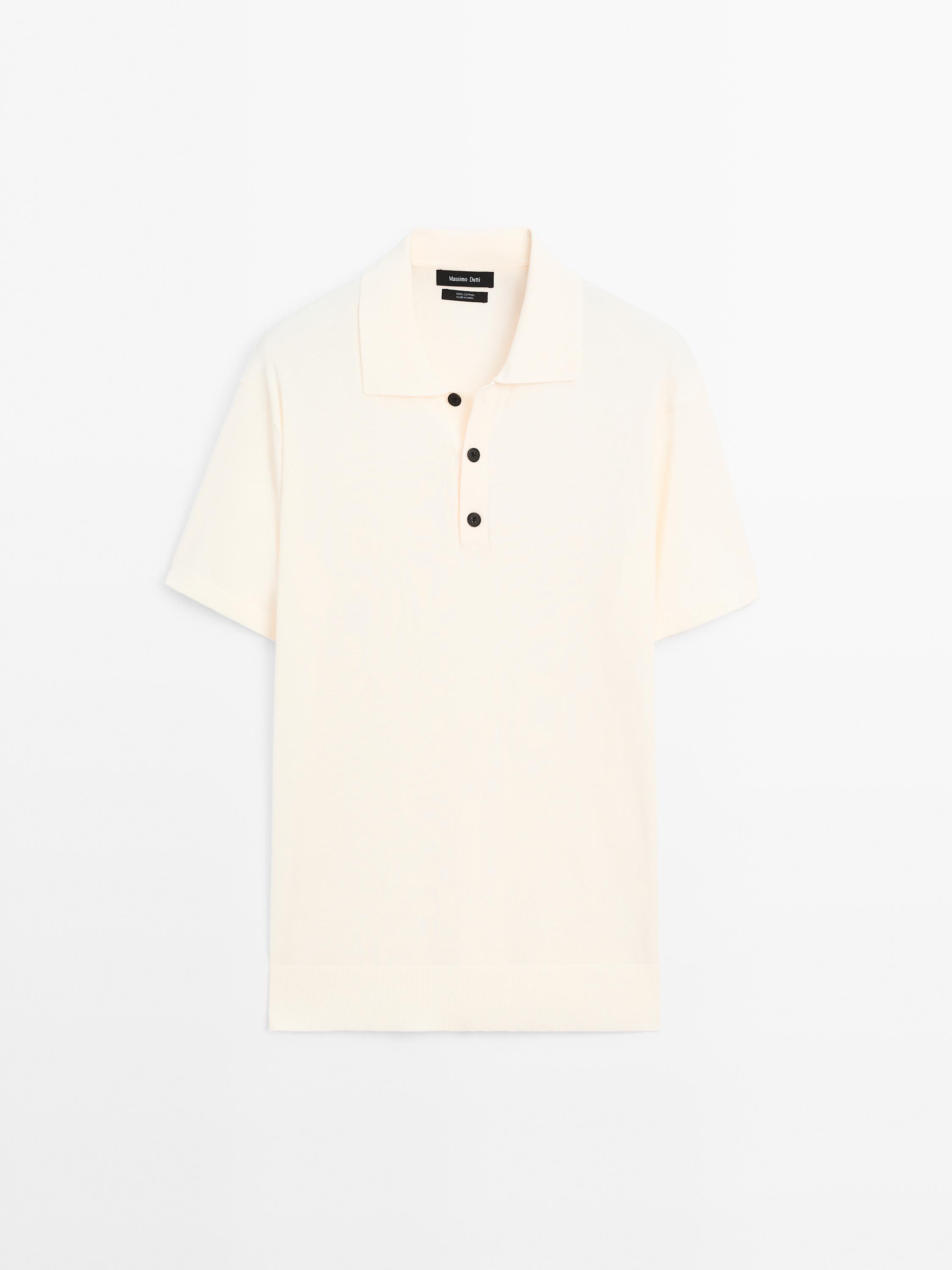 Regular fit knit polo shirt 100% cotton