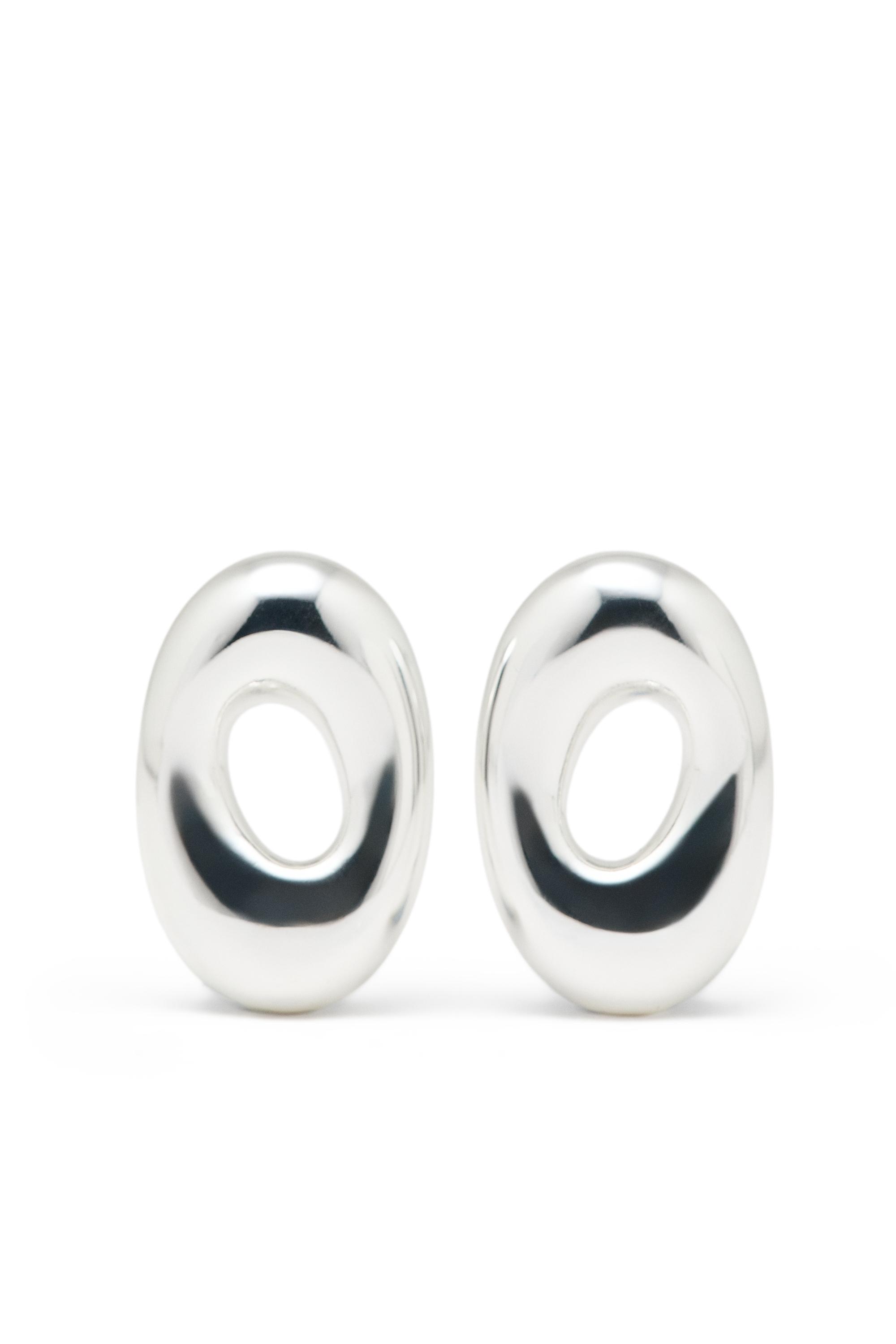 Massimo Dutti Pendientes Ovalados In Silver