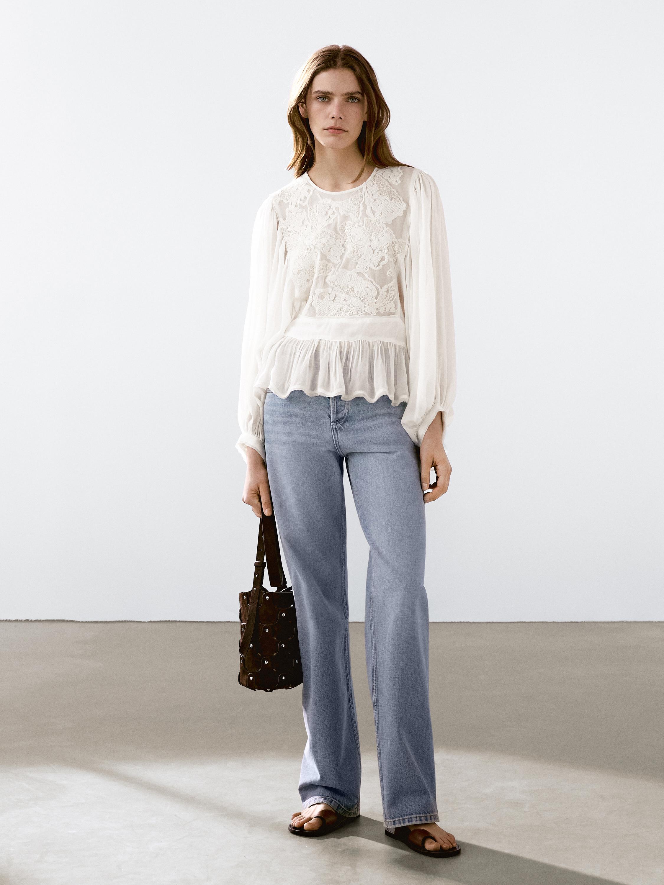 Chemisier fluide broderies basque