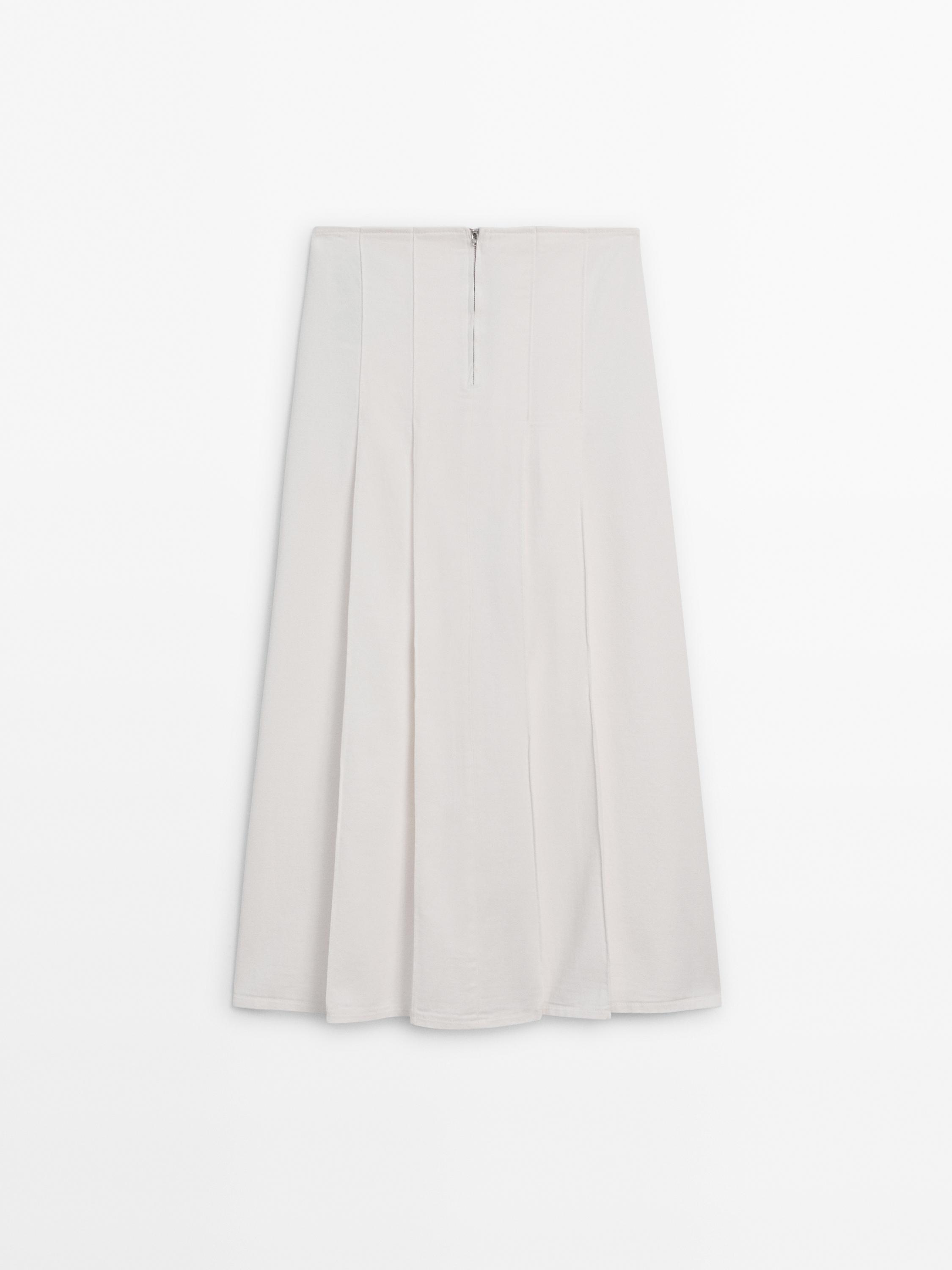 Jupe denim plissée