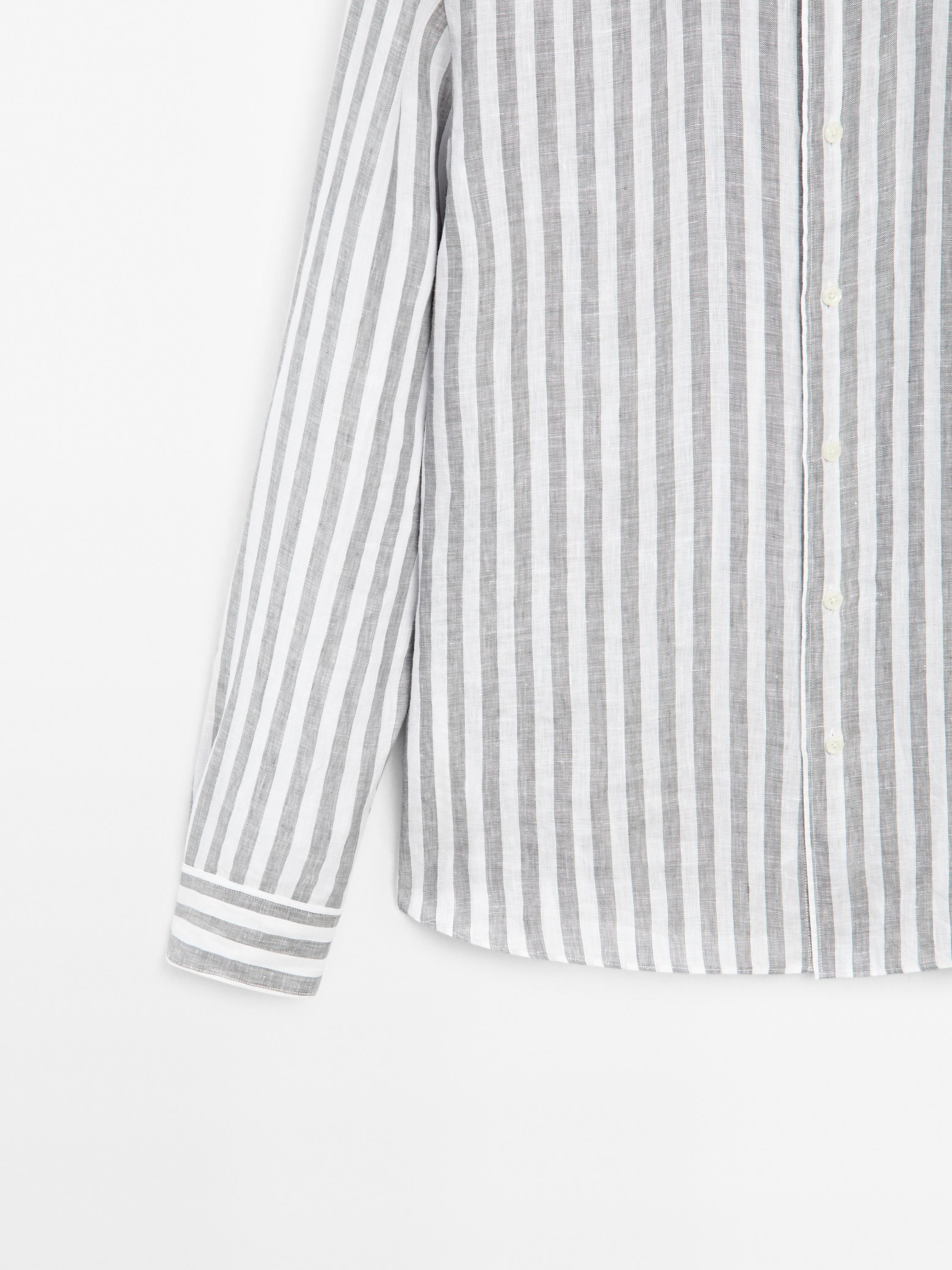 Mao collar regular fit shirt