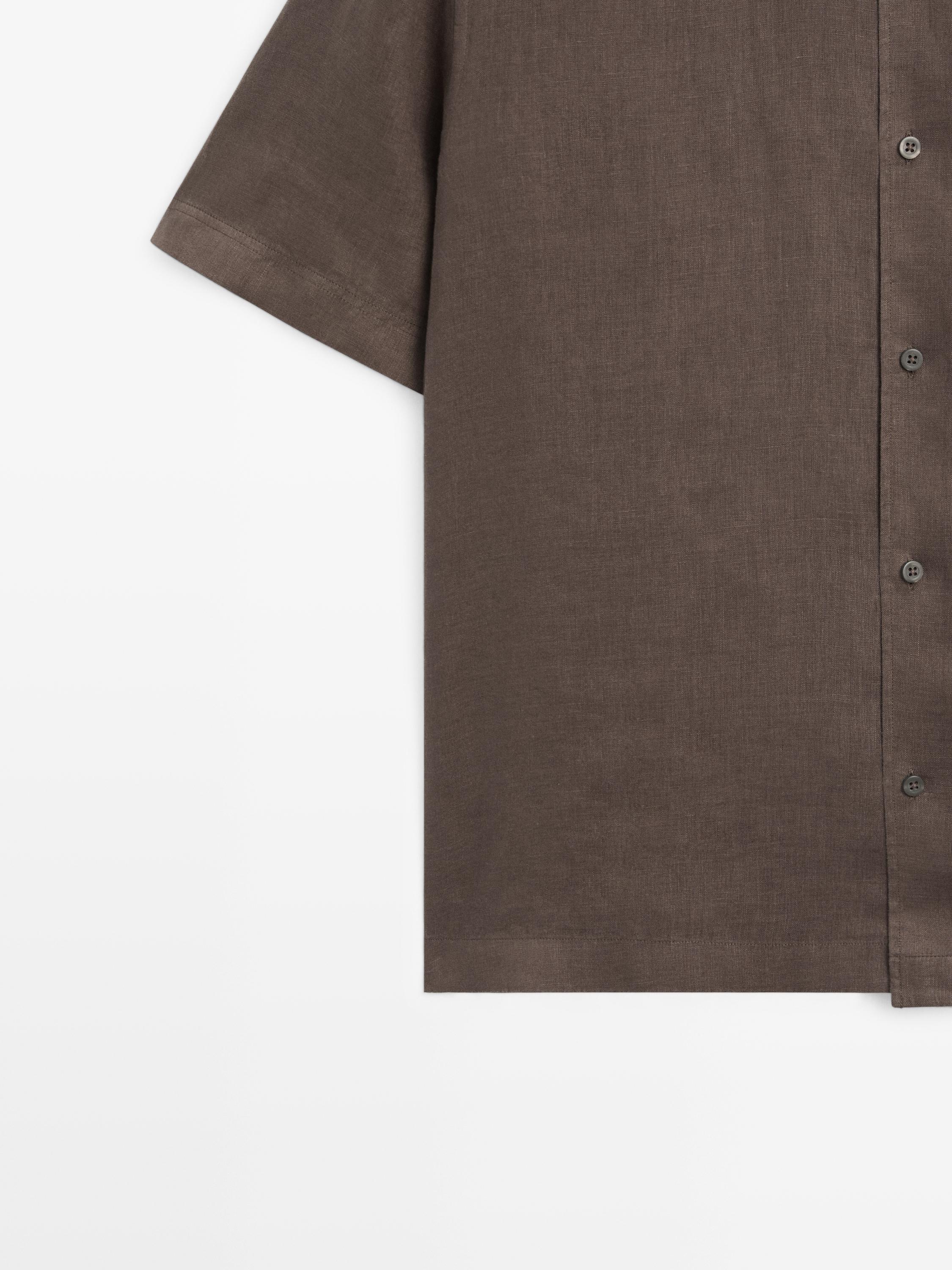 Regular fit short sleeve shirt — BROWN