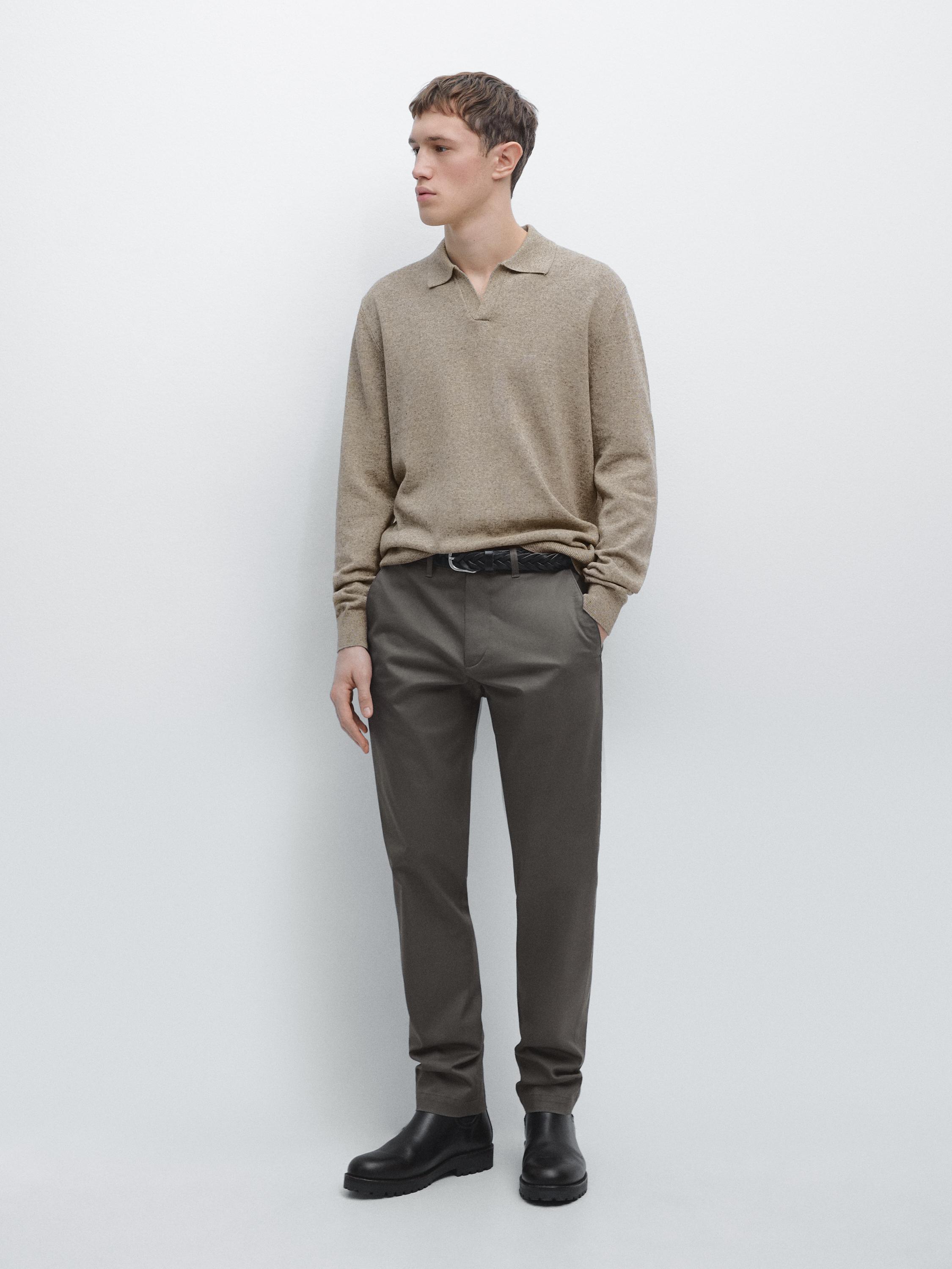 Slim-Fit-Hose aus Baumwollmischgewebe